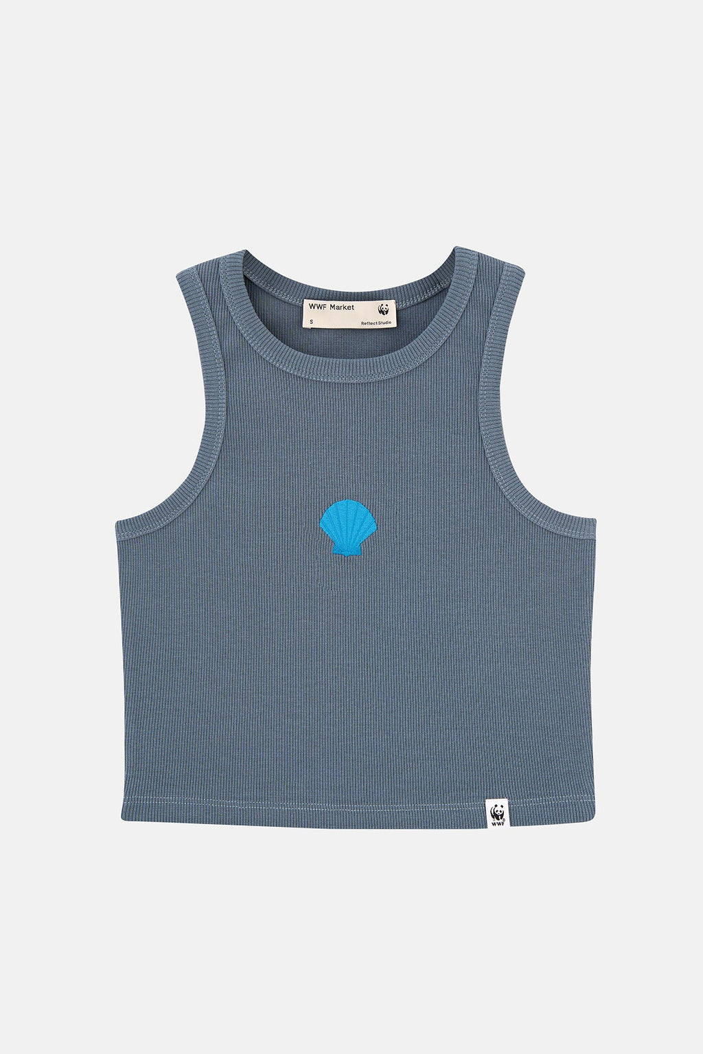 Deniz Kabuğu Ribana Halter Yaka Crop Atlet - Antrasit