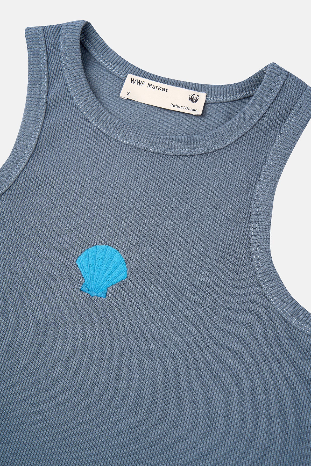 Deniz Kabuğu Ribana Halter Yaka Crop Atlet - Antrasit