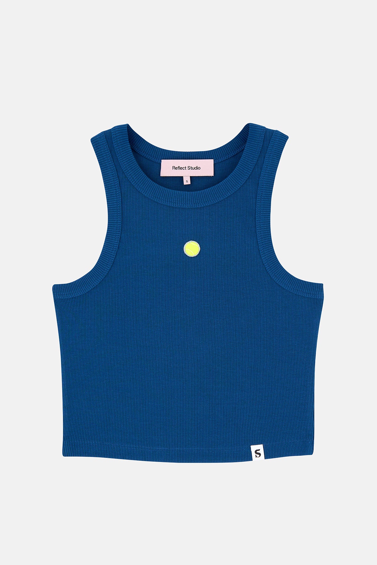 Tennis Ball Ribana Halter Yaka Ribana Crop Top - Açık Mavi