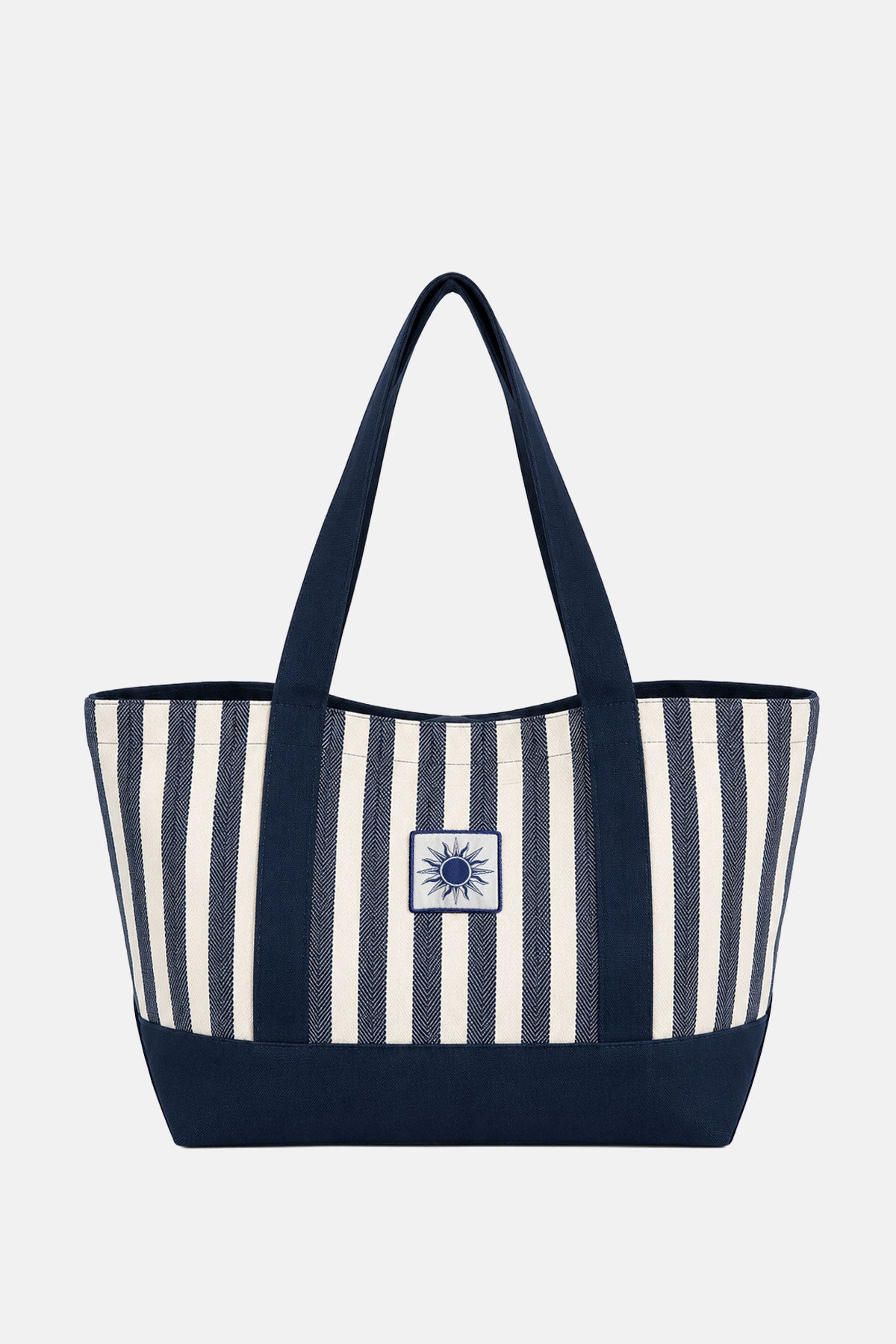 Güneş Harringbone Kanvas Tote Çanta - Lacivert