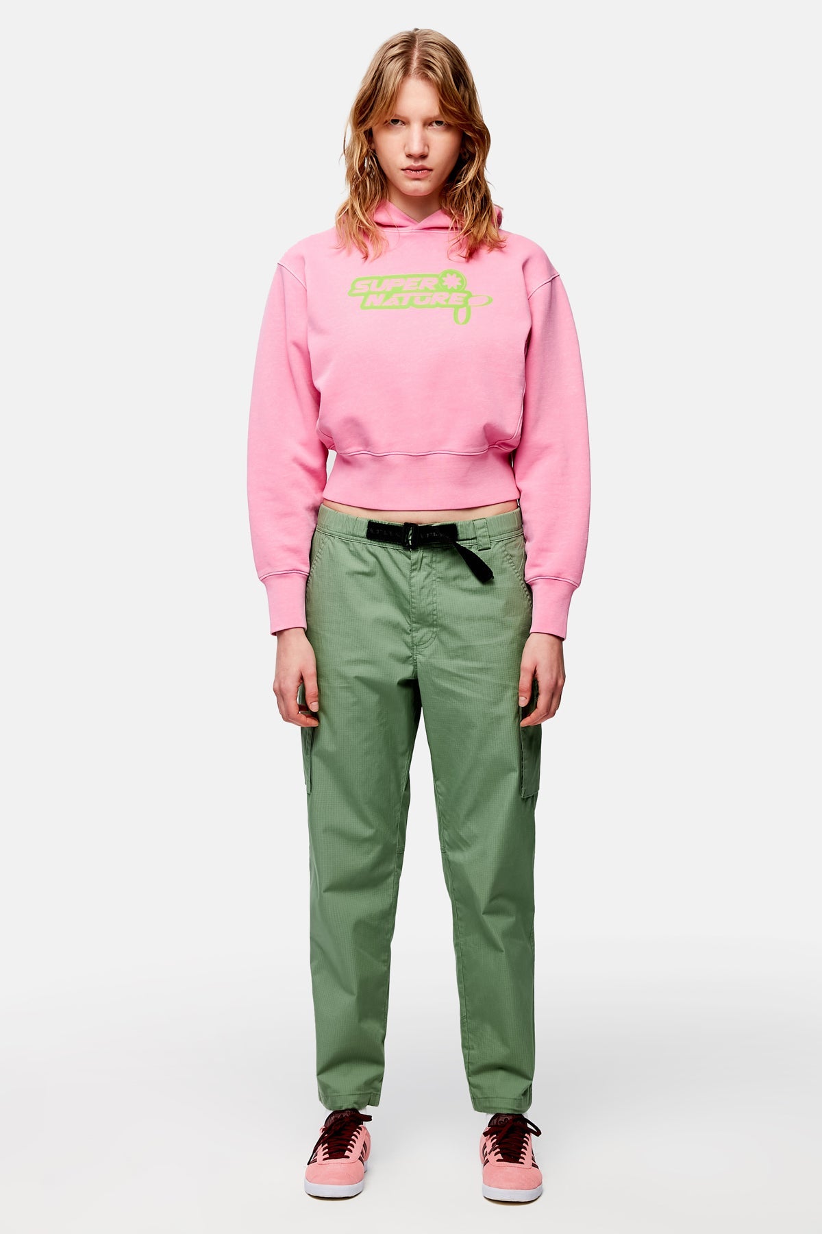 Belted Logo Embroidered Trackpants - Khaki · 3