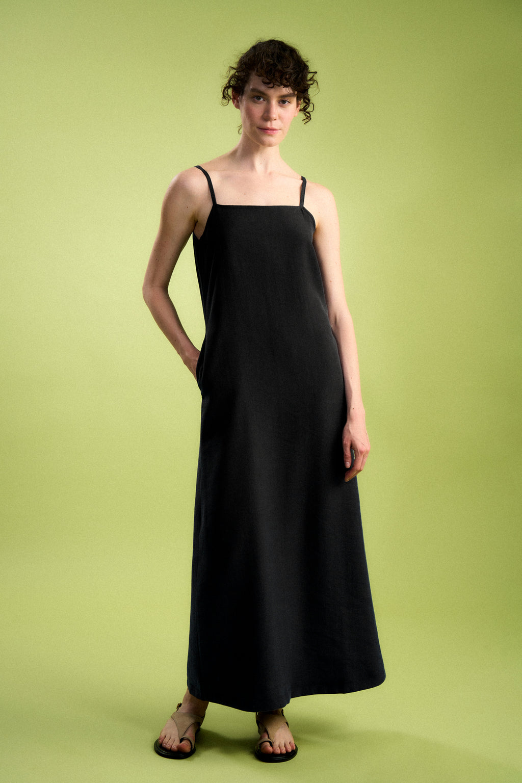 Basic TENCEL™ Uzun Elbise - Siyah