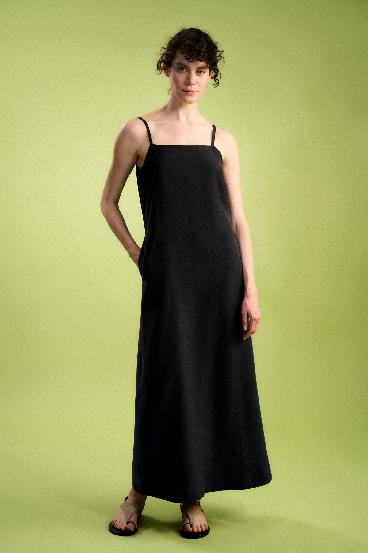 Basic TENCEL™ Uzun Elbise - Siyah