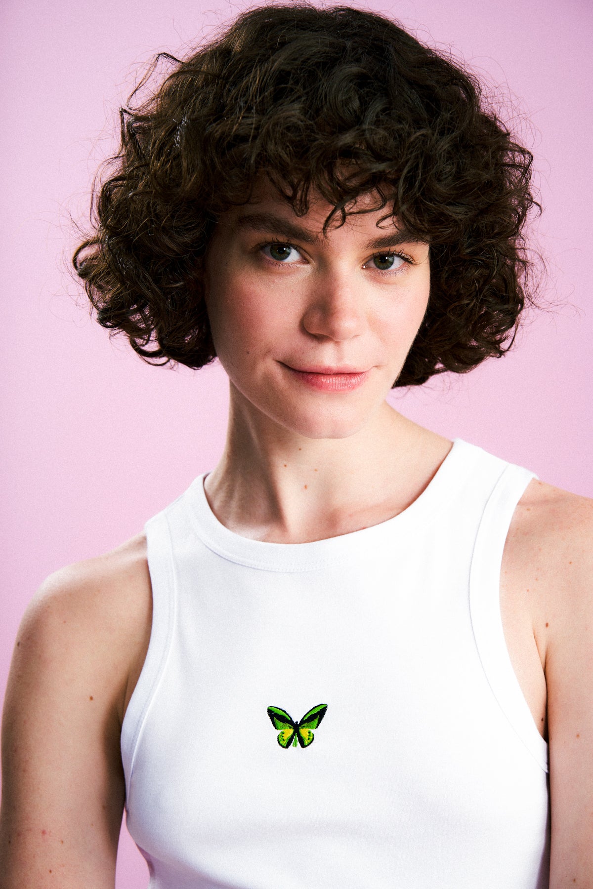 Goliath Kuş Kanatlı Kelebek Premium Kısa Elbise - Beyaz