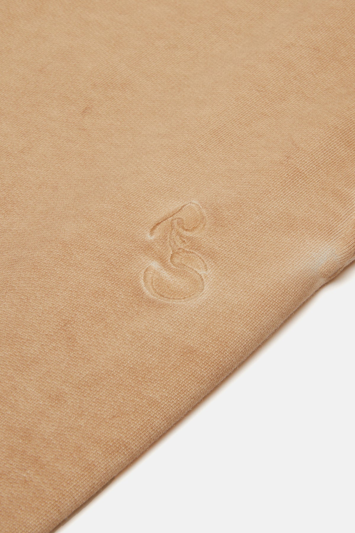 Logo Embroidered Washed Men Sweatpants - Latte