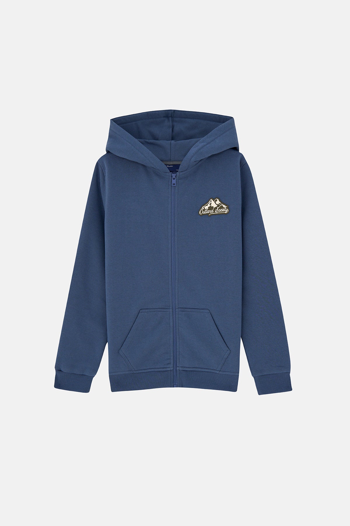 Wander Free Wolf Soft Fleece Çocuk Full Zip Hoodie - Mavi