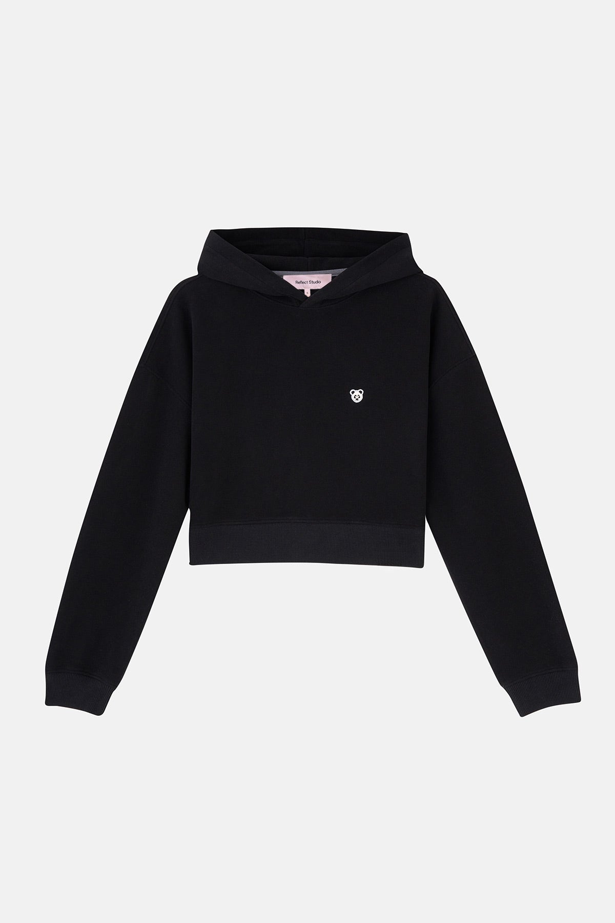 Panda SuperSoft Crop Hoodie - Siyah