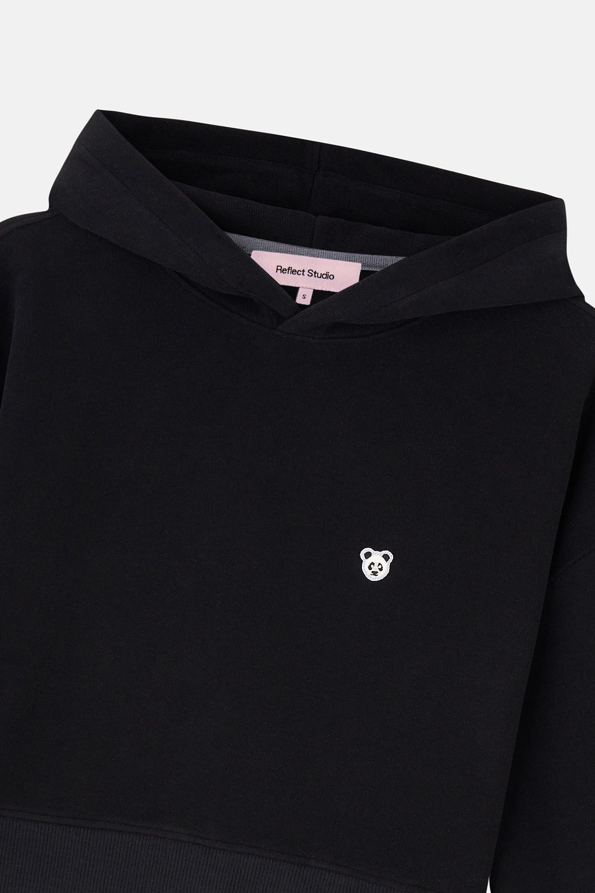 Panda SuperSoft Crop Hoodie - Siyah