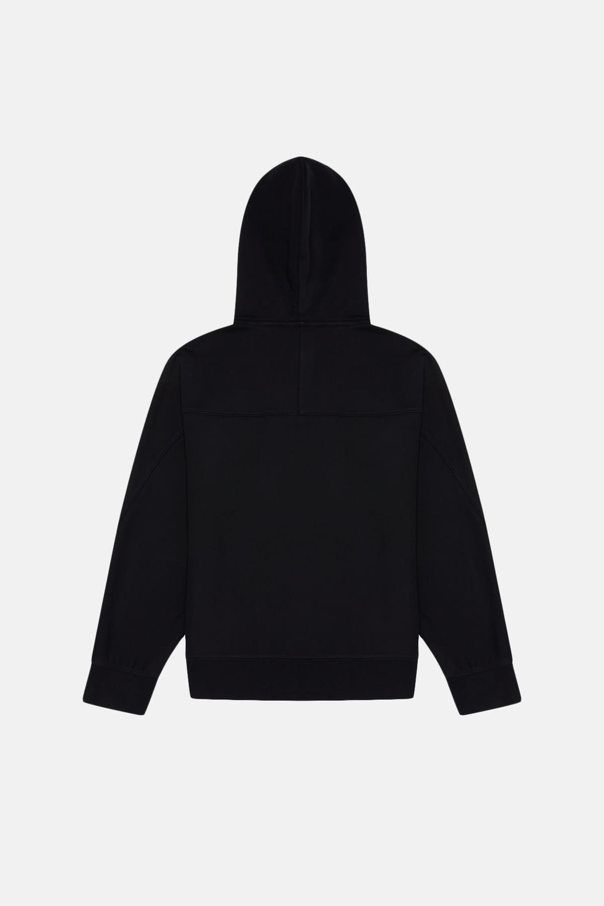 Logo Tag Relaxed Fit Hoodie - Black