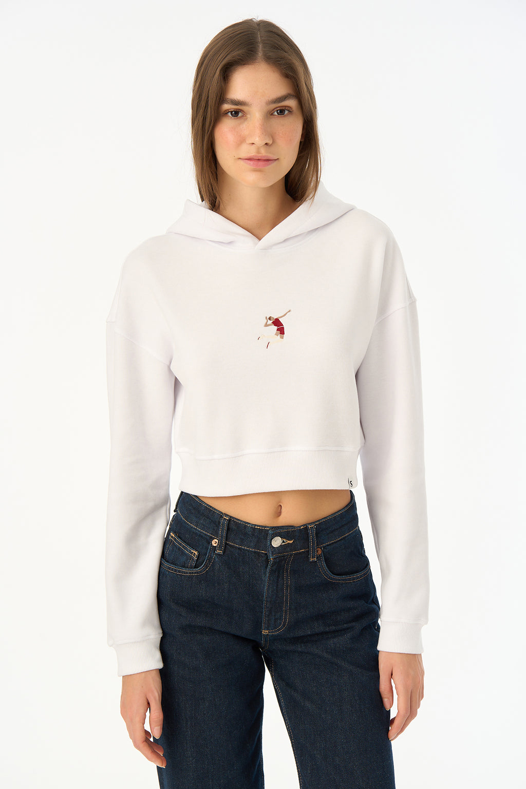 Spike SuperSoft Crop Hoodie - Beyaz