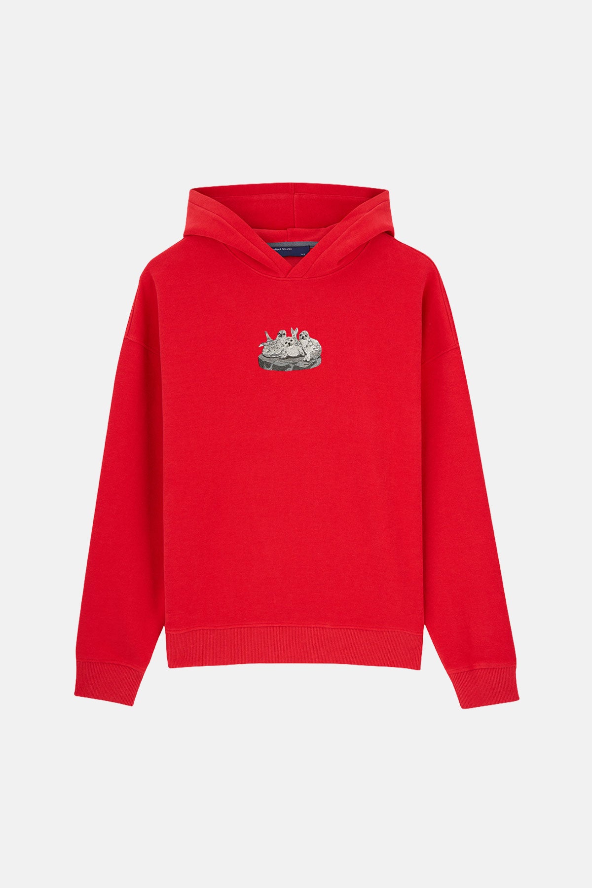 Benekli Fok Ailesi SuperSoft Hoodie - Kırmızı