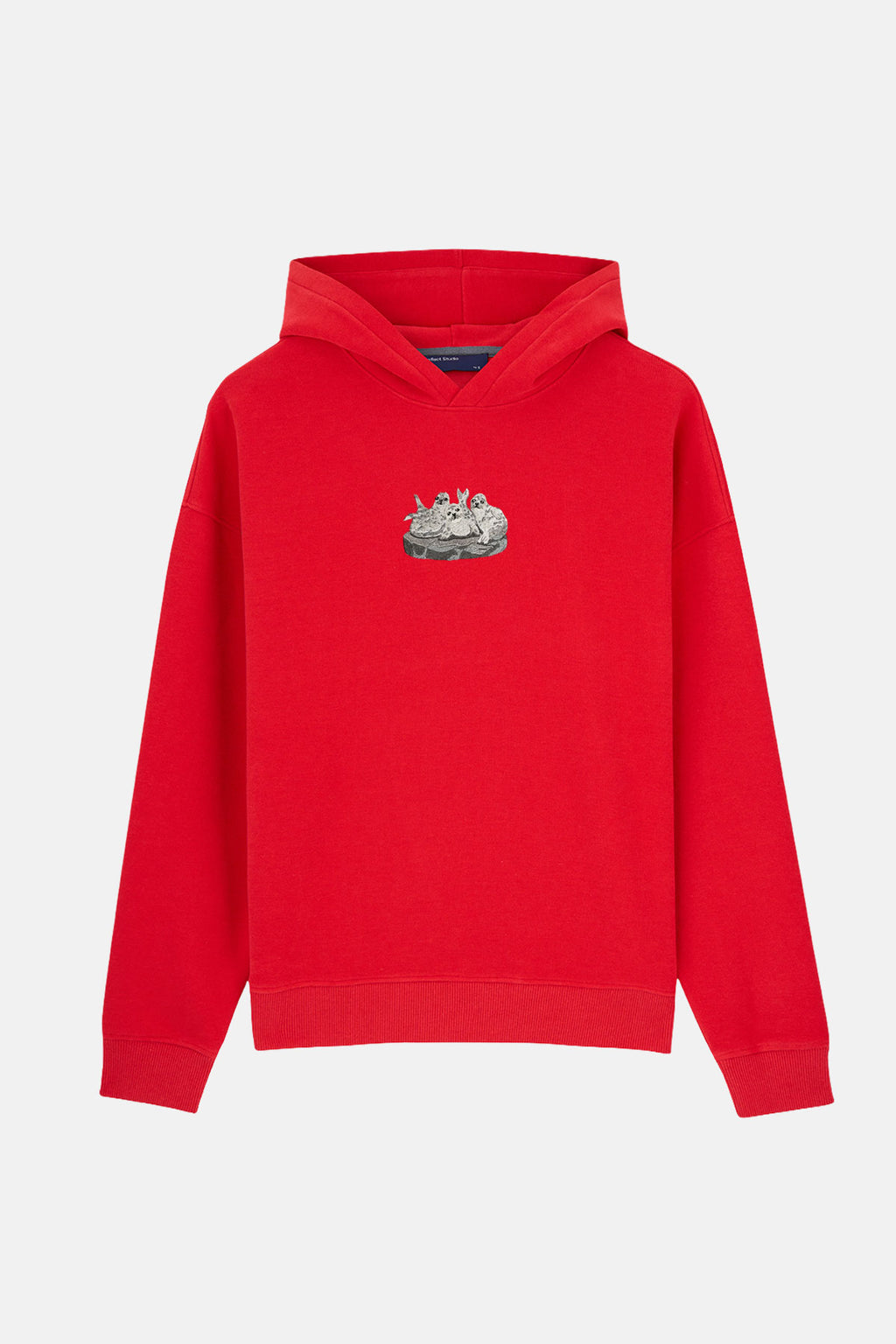 Benekli Fok Ailesi SuperSoft Hoodie - Kırmızı