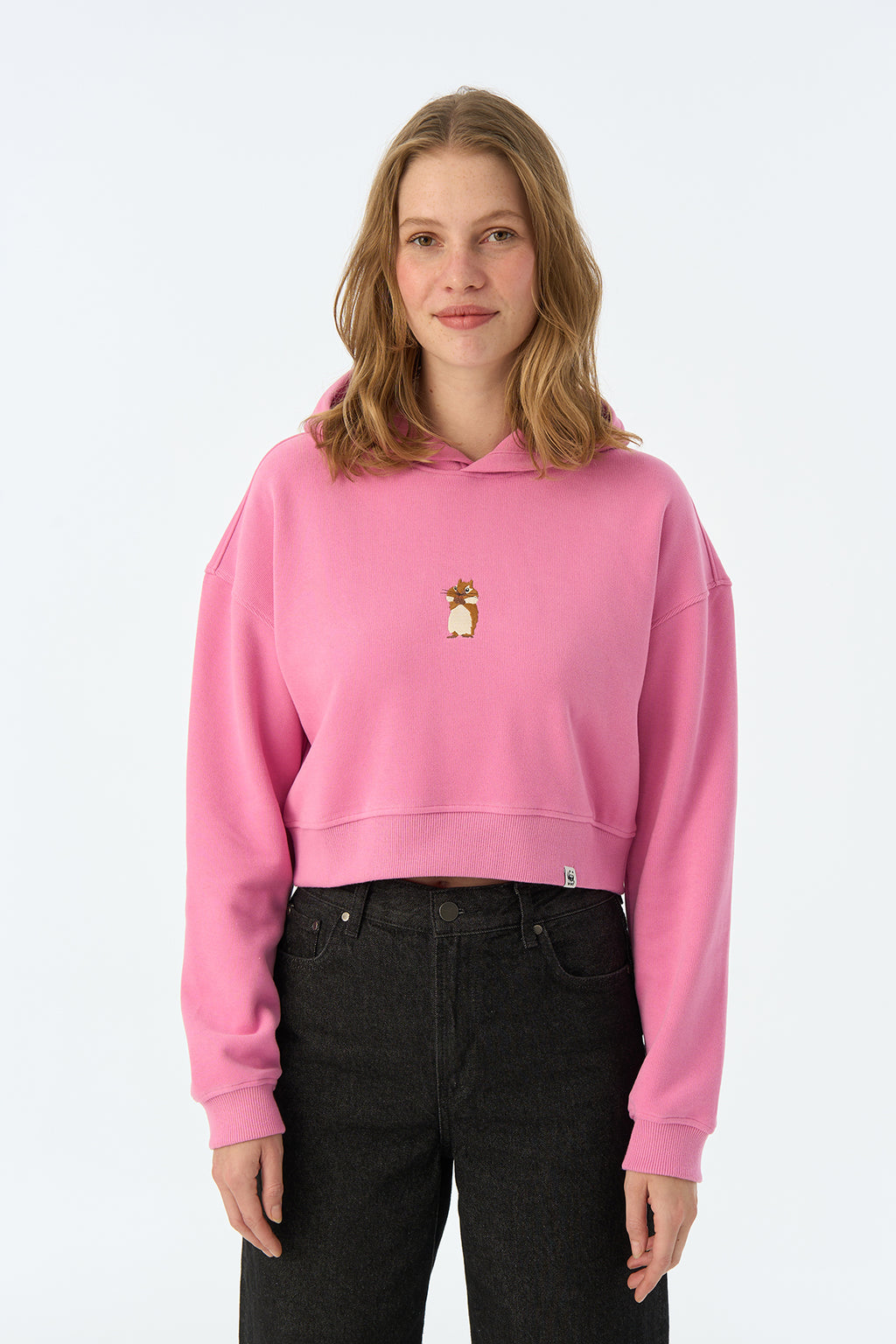 Sincap SuperSoft Crop Hoodie  - Pembe