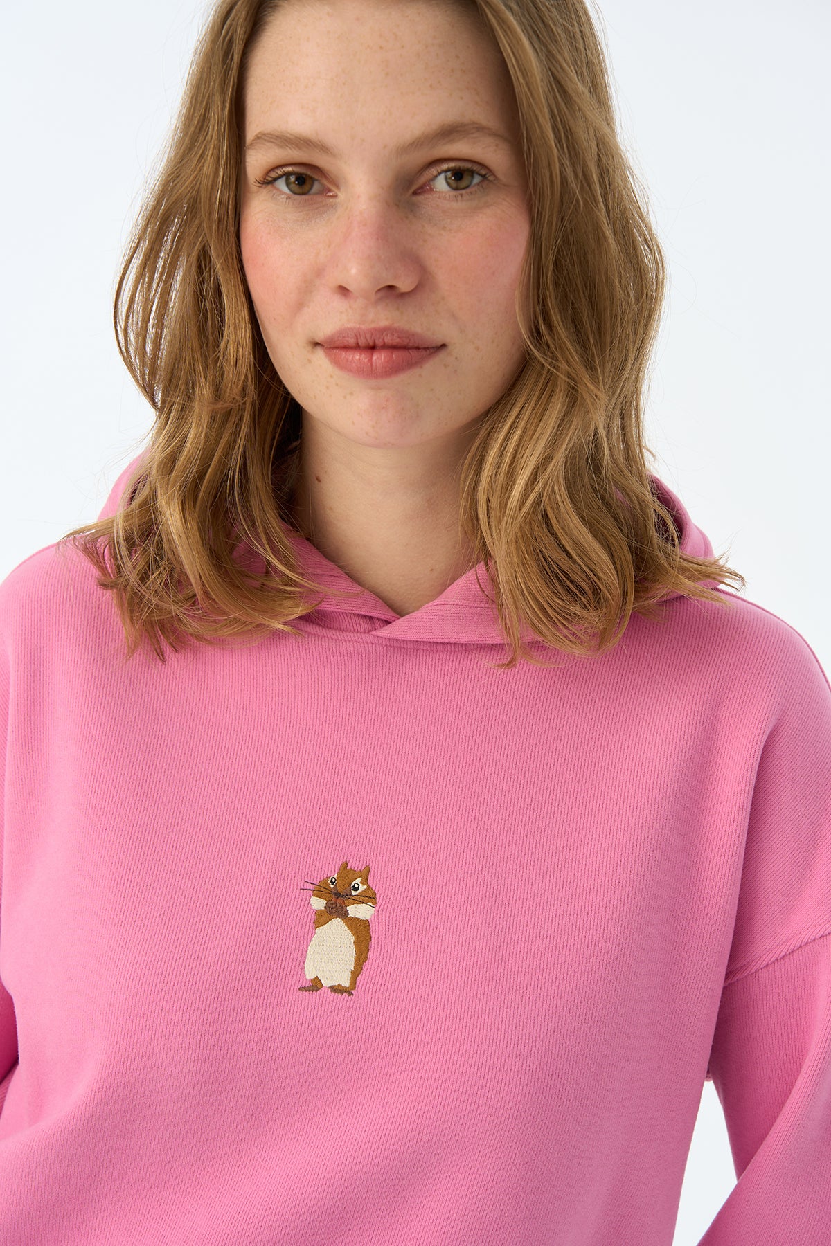 Sincap SuperSoft Crop Hoodie  - Pembe · 2