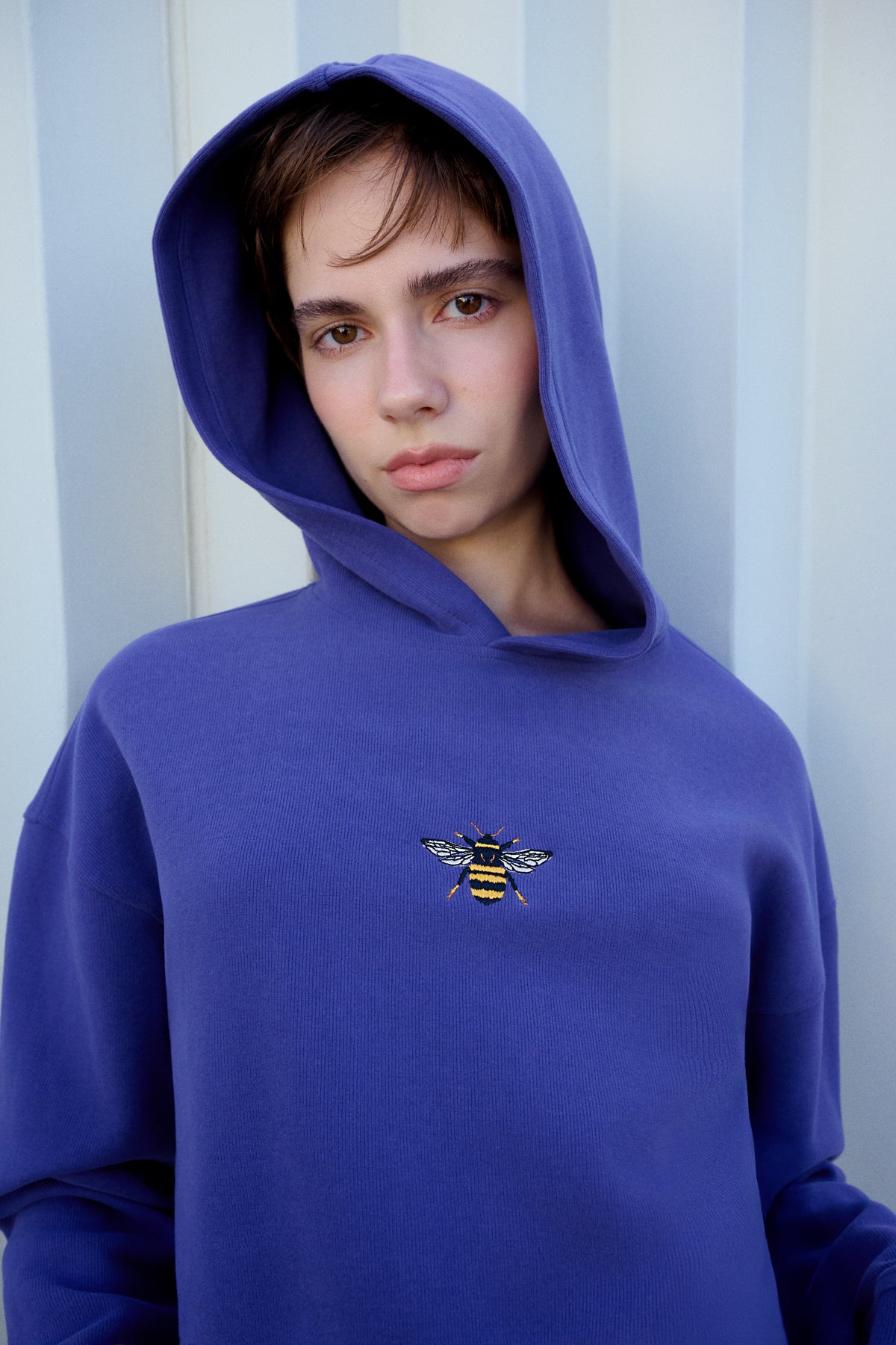Arı SuperSoft Crop Hoodie - Mor