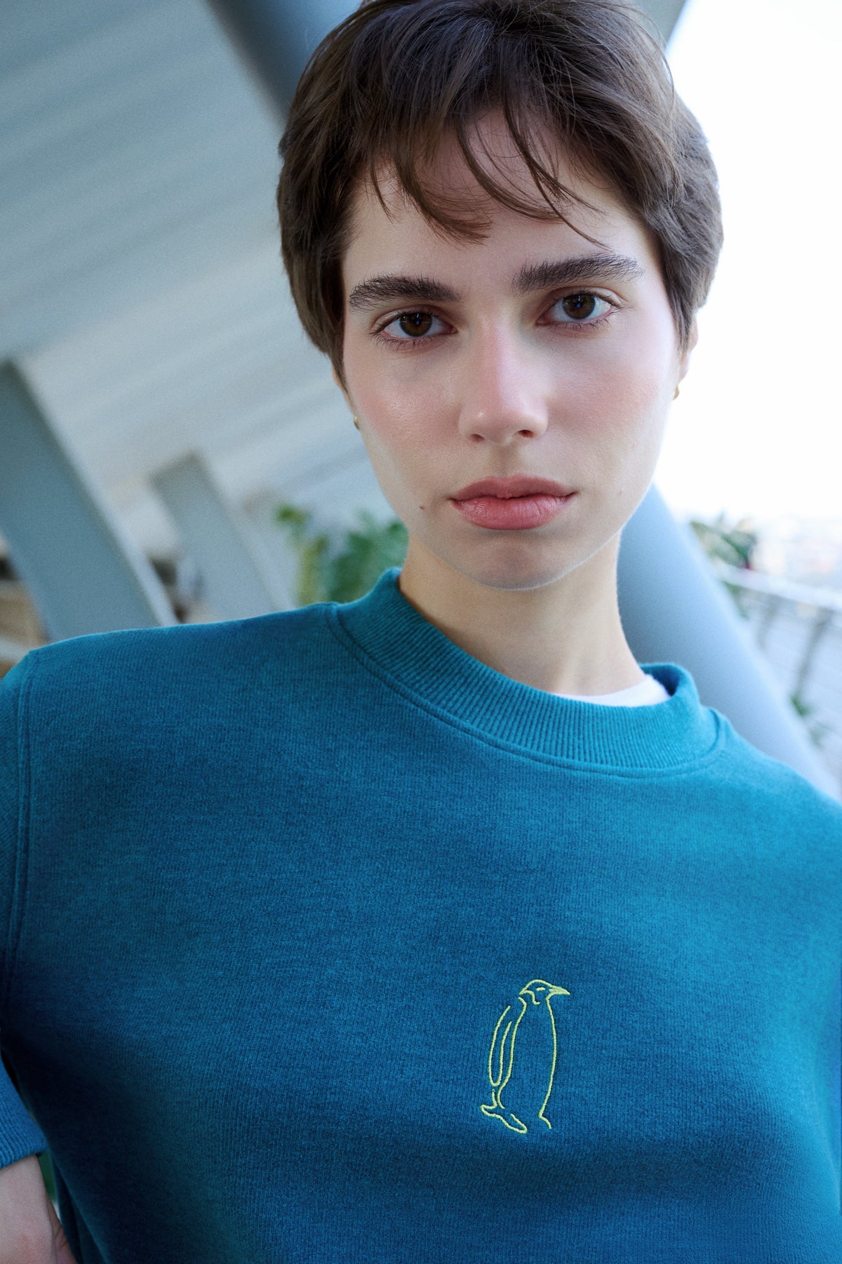 İmparator Penguen SuperSoft Crop Sweatshirt - Turkuaz · 2