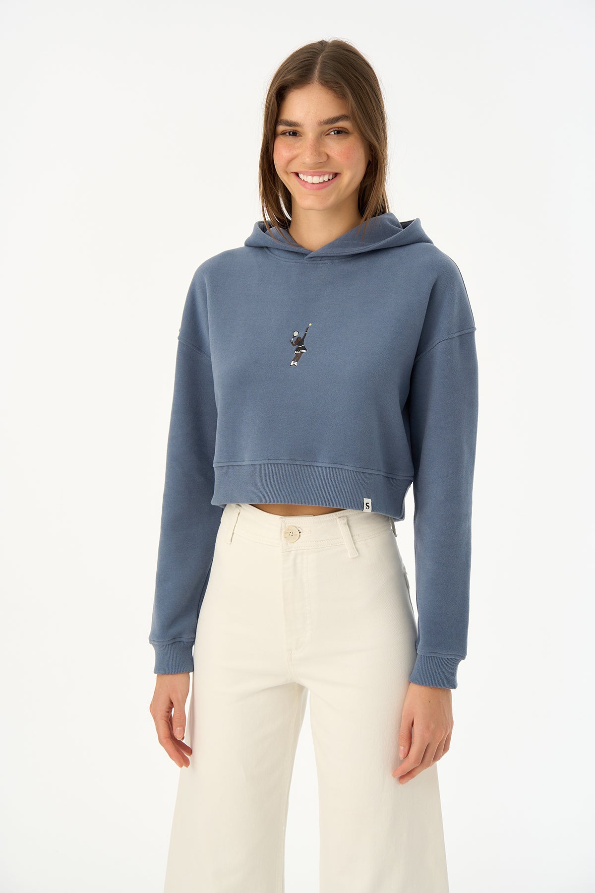 Queen SuperSoft Crop Hoodie - Flint Mavi · 3