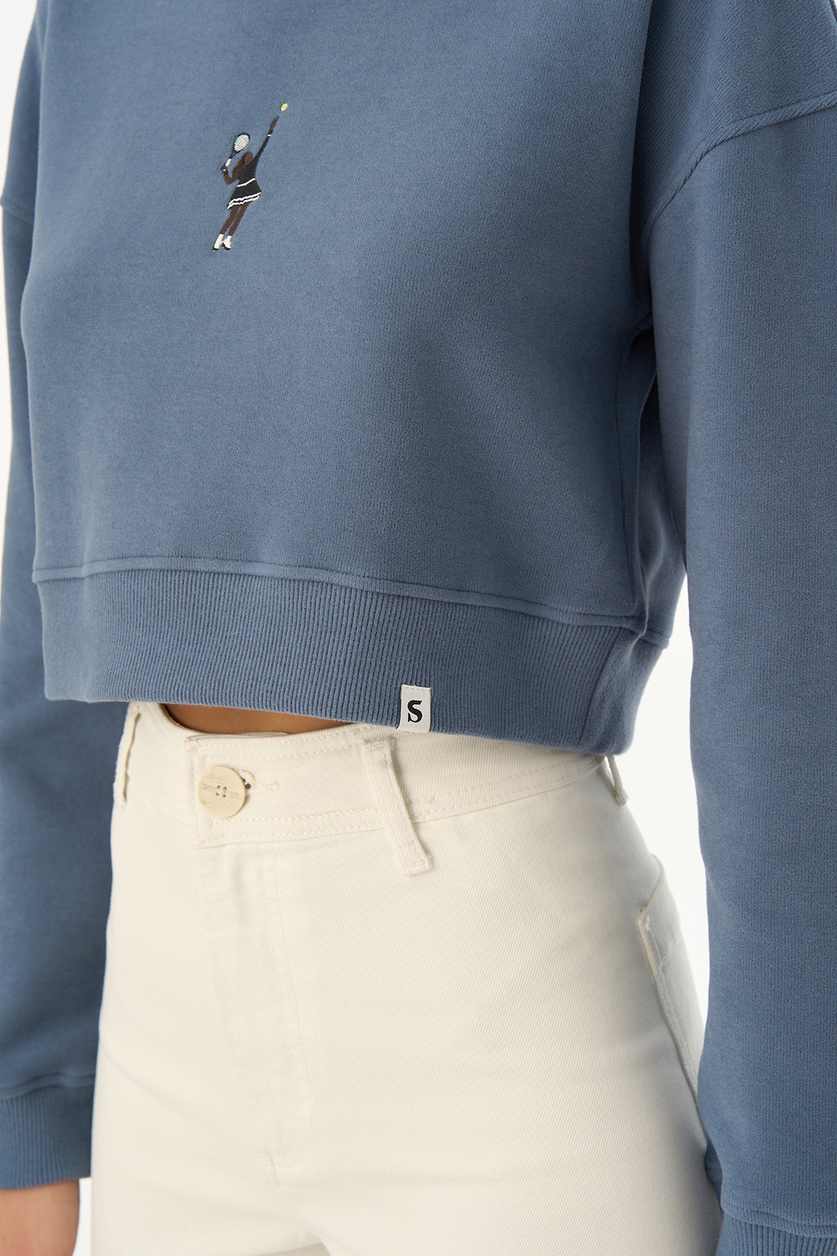 Queen SuperSoft Crop Hoodie - Flint Mavi · 2