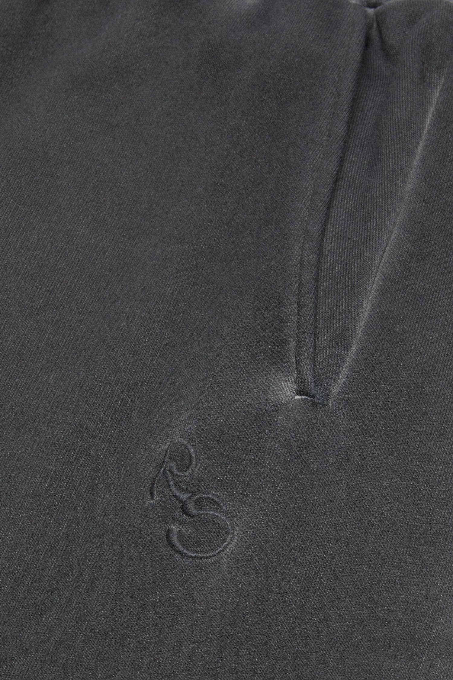 Logo Embroidered Washed Men Sweatpants - Black