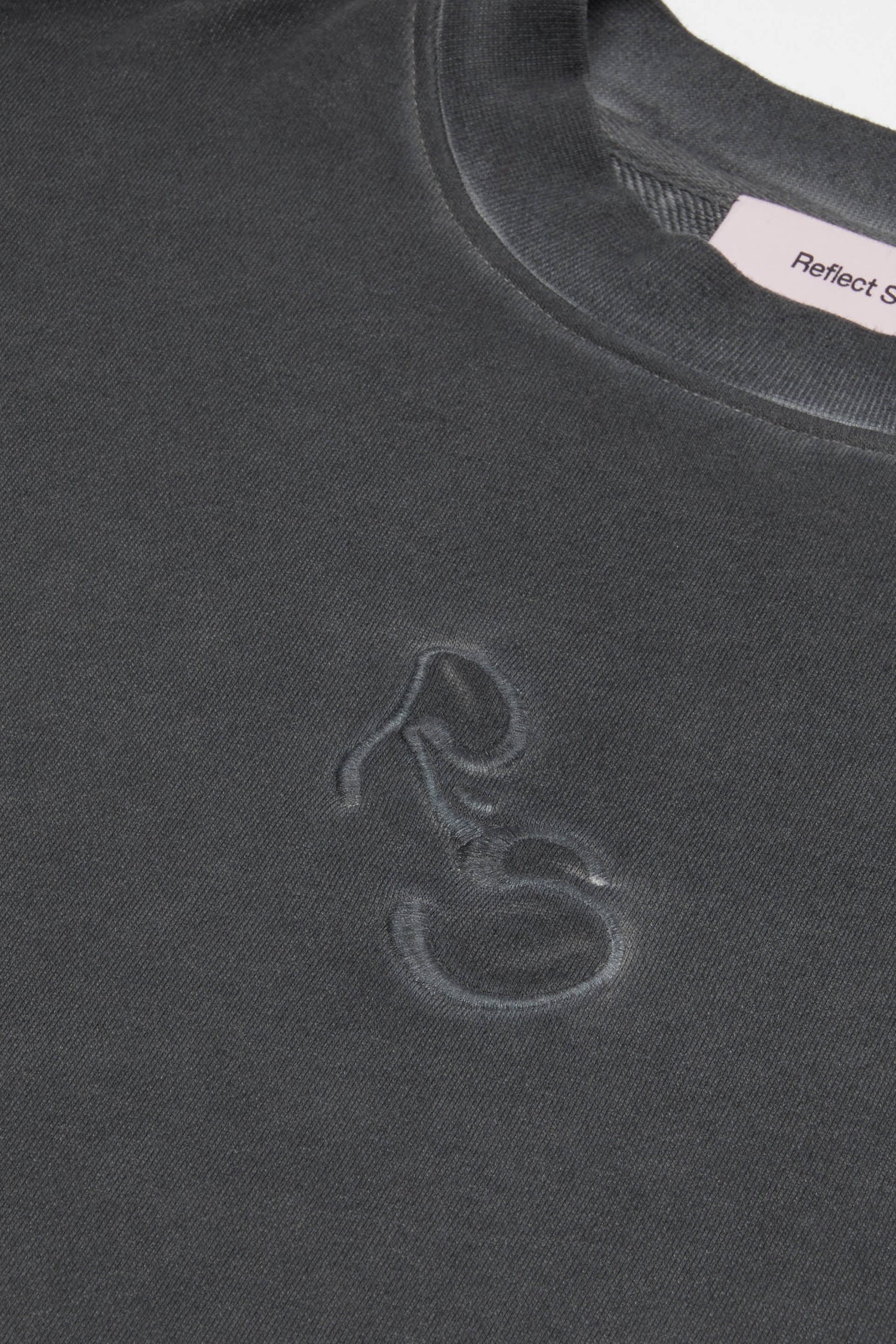 Logo Embroidered Washed Sweatshirt - Black