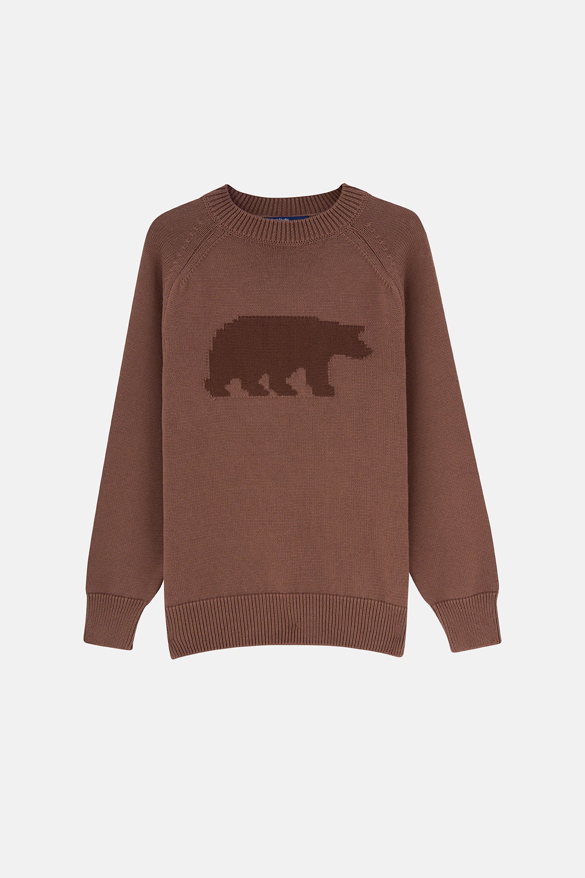 Bozayı Triko Crew Neck Sweater - Kahverengi