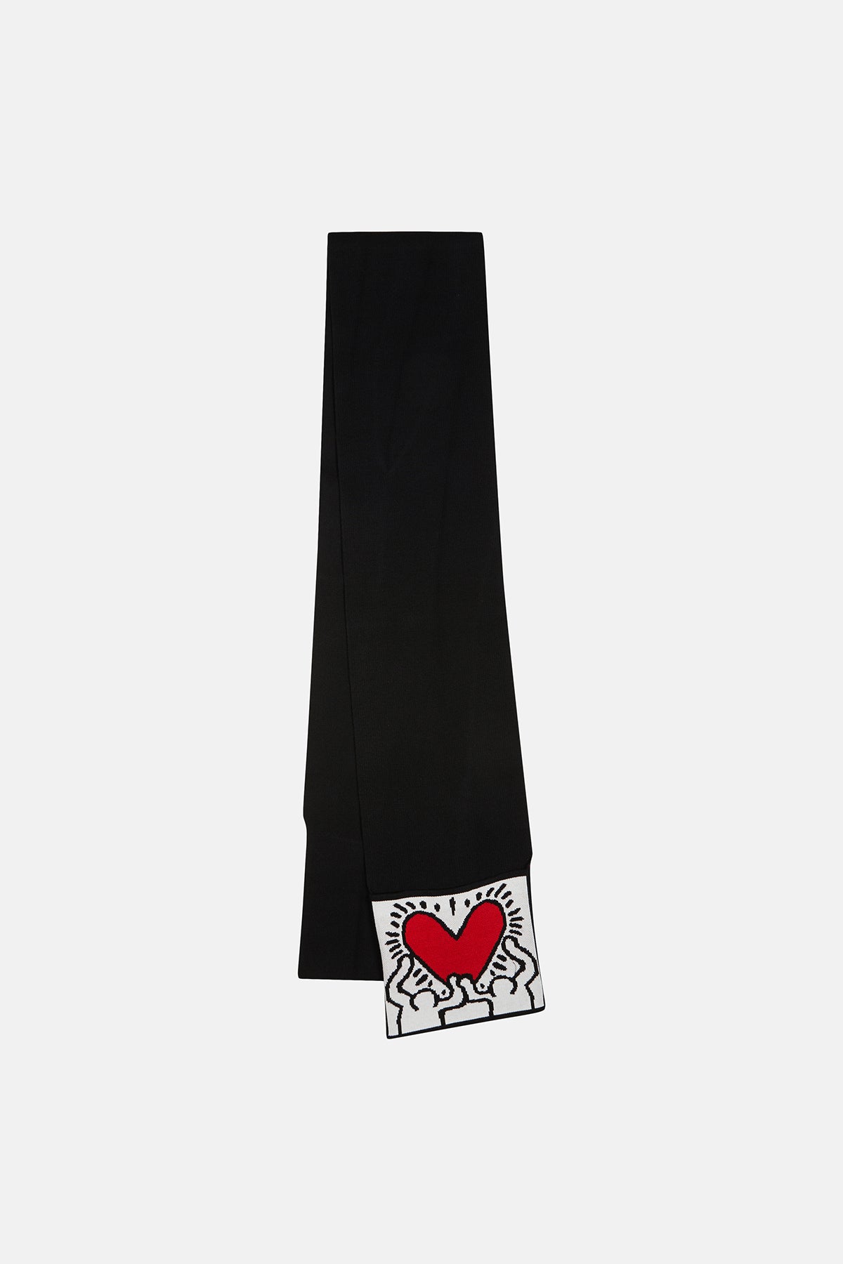 Keith Haring Big Love Örgü Atkı - Siyah