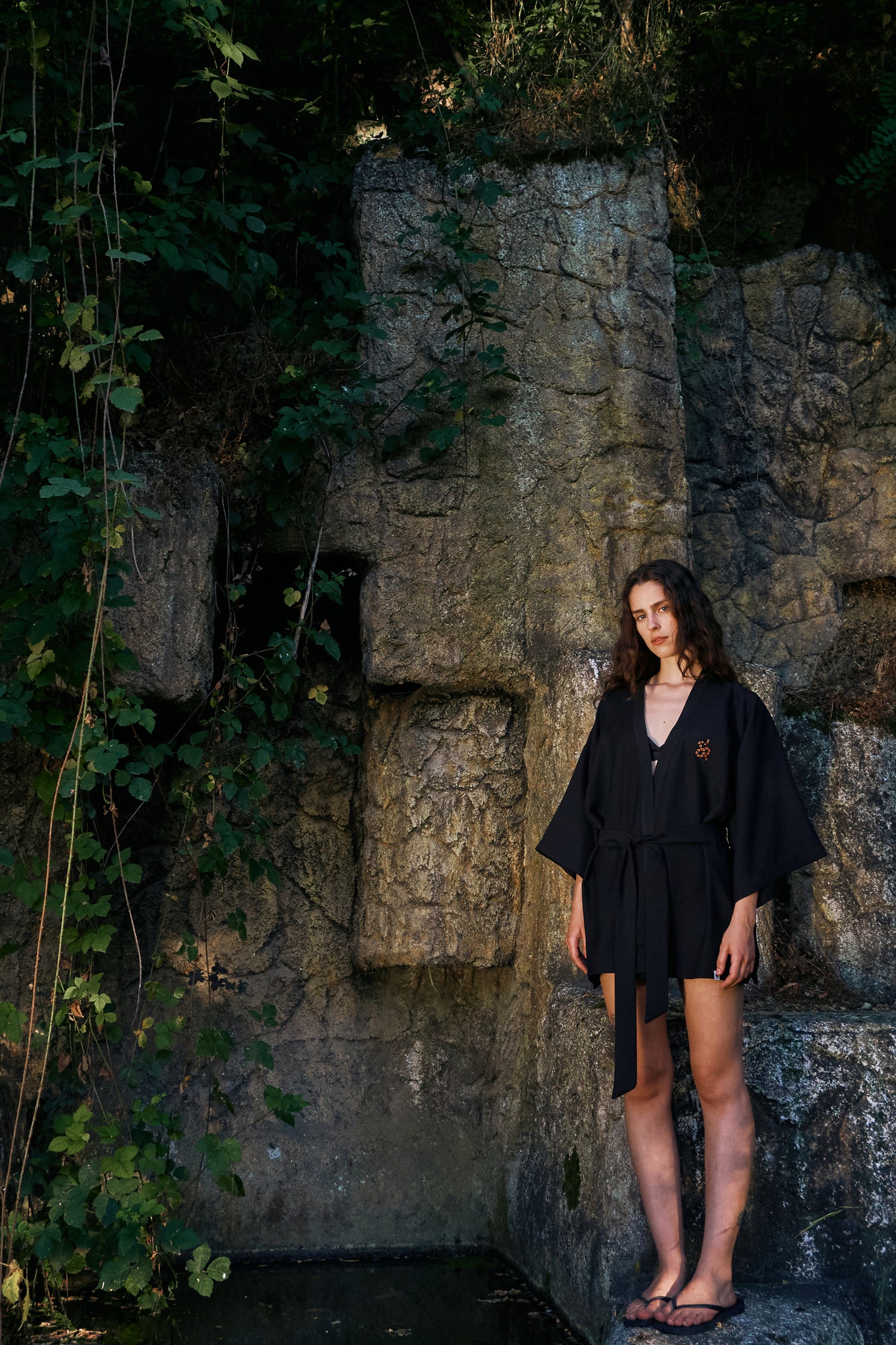 Mercan Yılanı TENCEL™  Kimono - Siyah