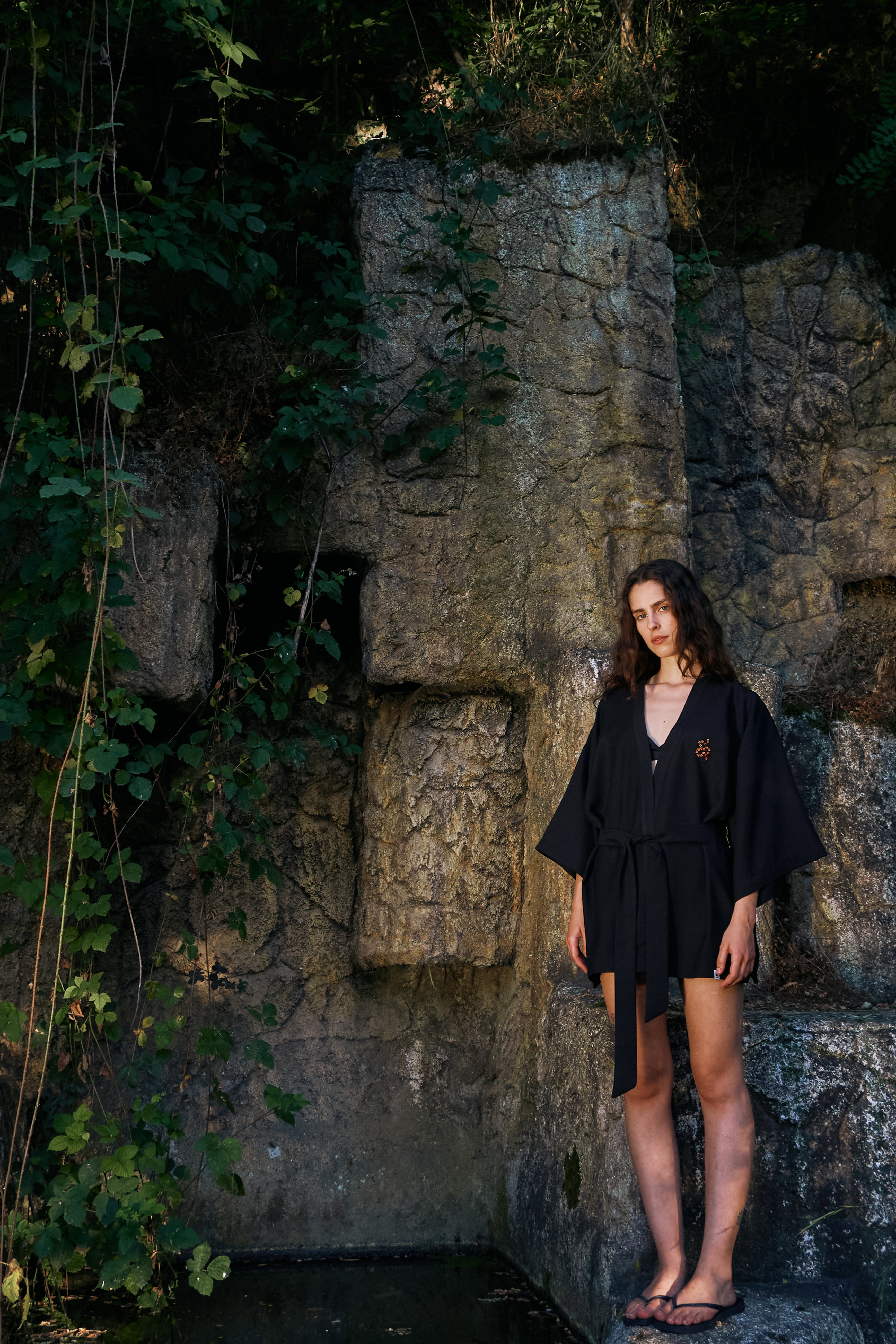 Mercan Yılanı TENCEL™  Kimono - Siyah