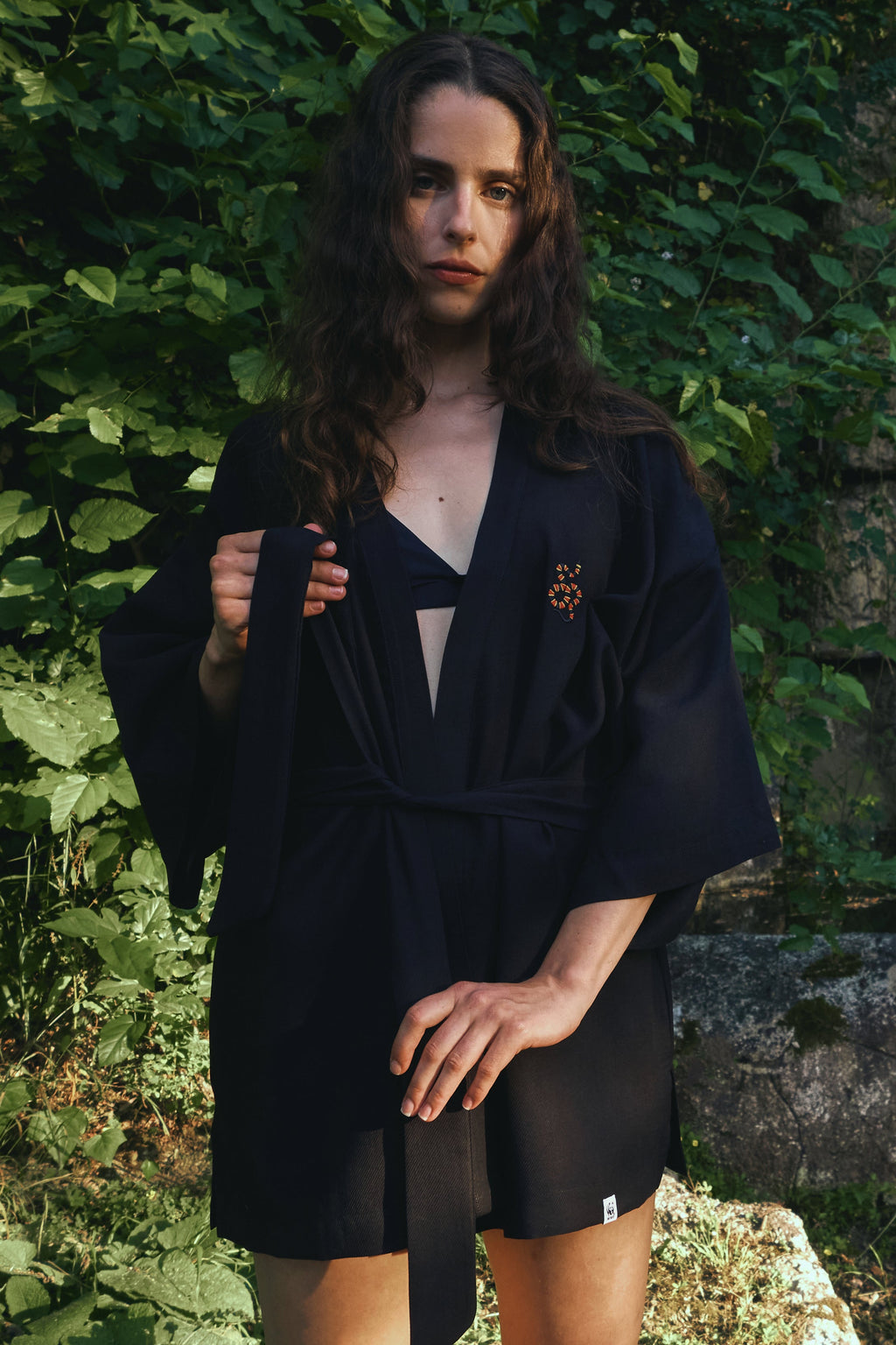 Mercan Yılanı TENCEL™  Kimono - Siyah