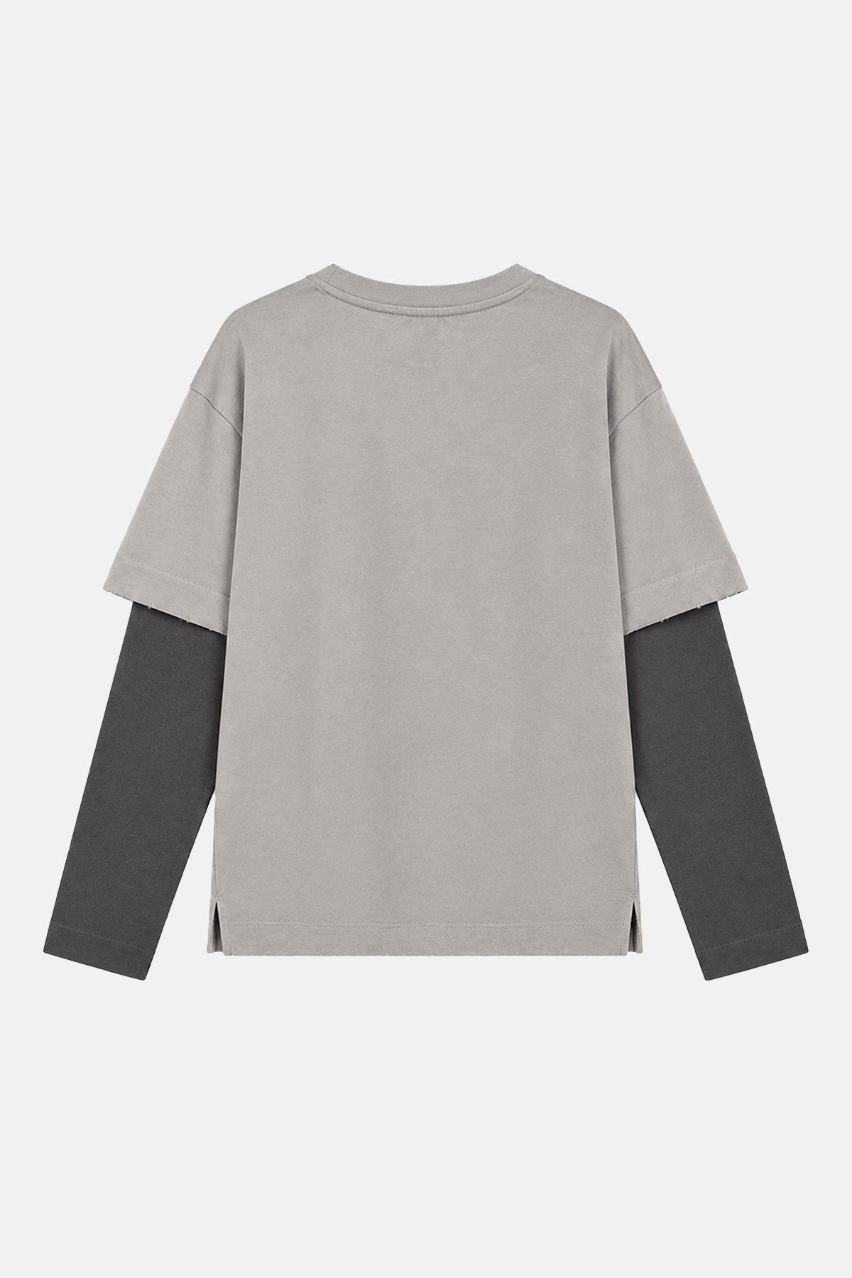Murda Dua Double Sleeve T-Shirt - Gri
