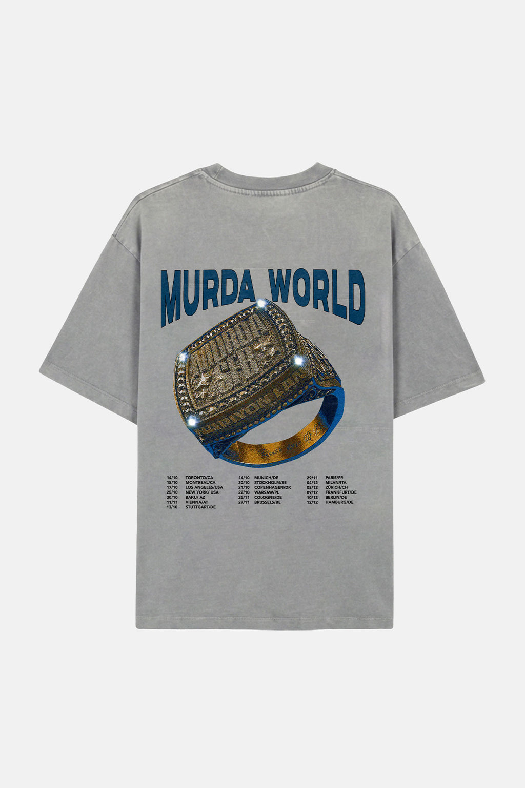 Murda World Washed T-Shirt - Gri