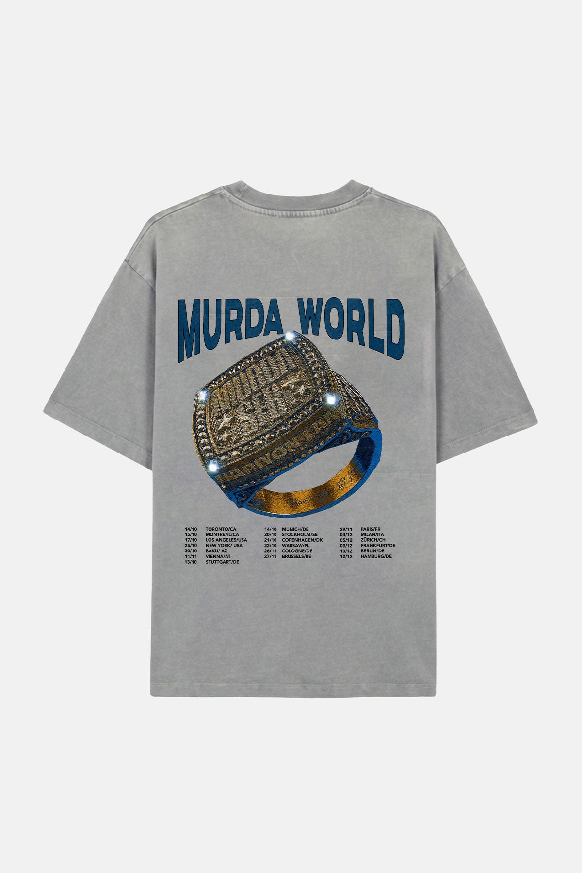 Murda World Washed T-Shirt - Gri