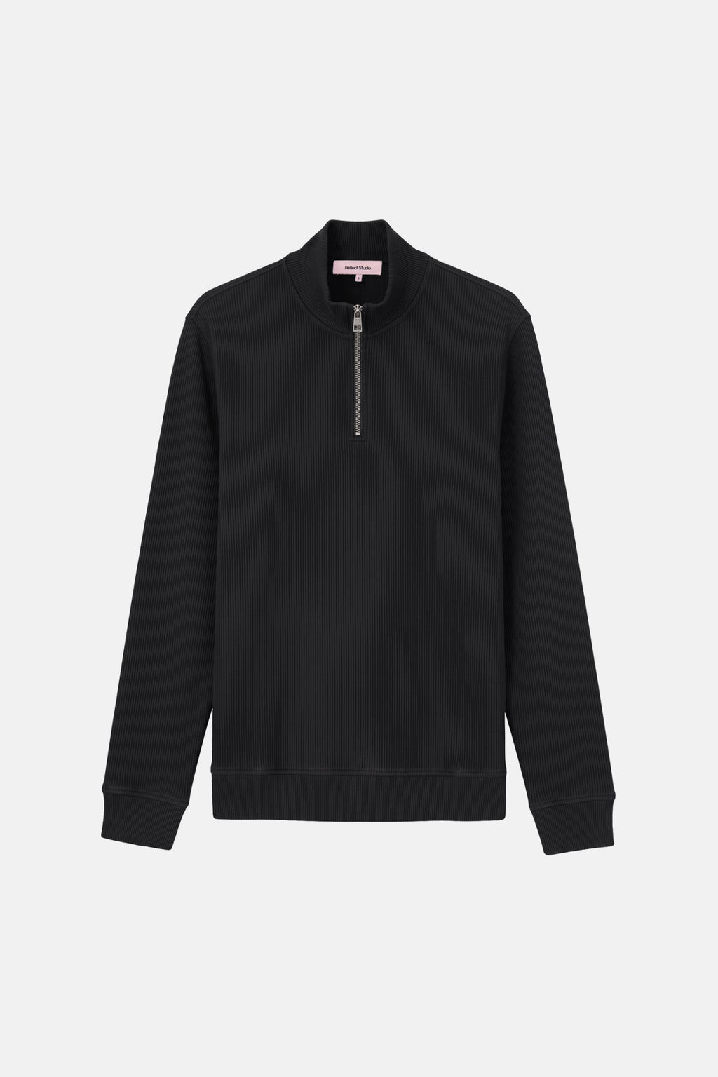 Basic Ribana Quarter-Zip Sweatshirt - Siyah