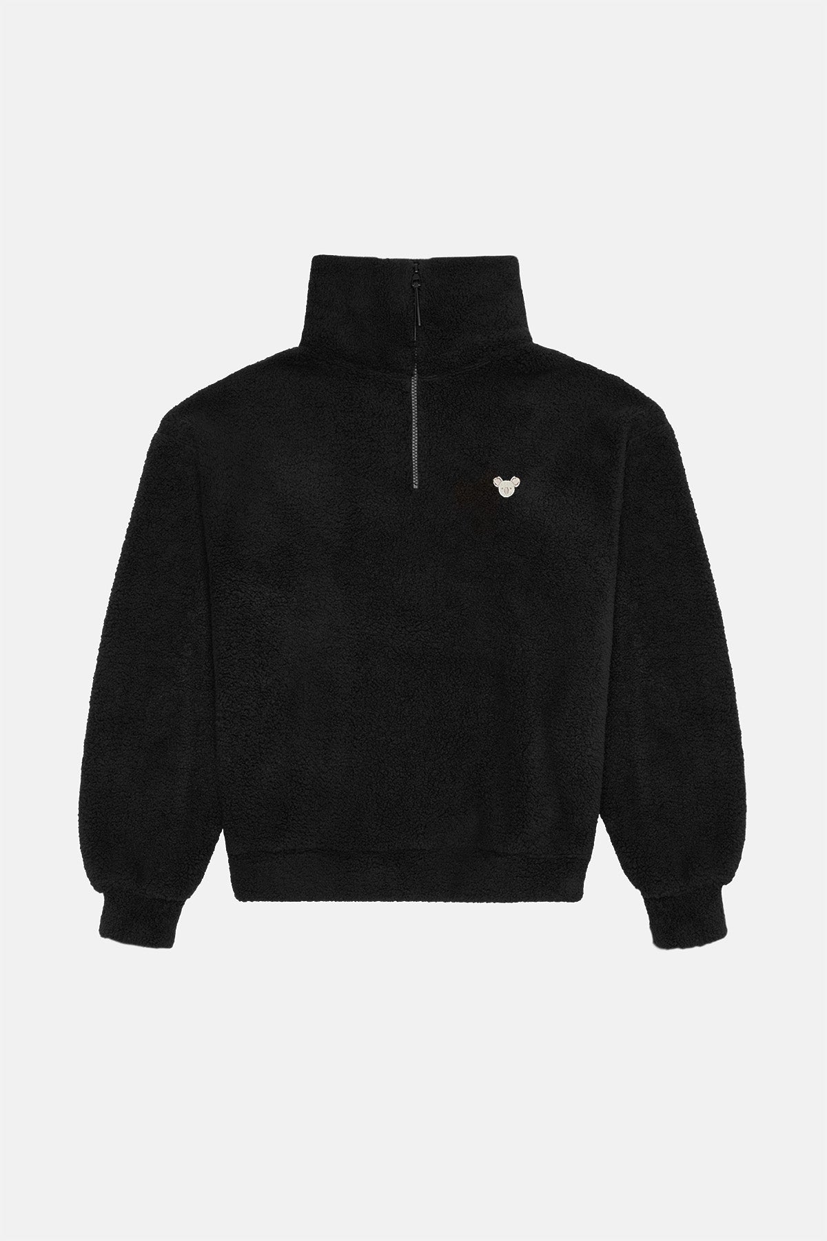Koala Sherpa  Quarter-Zip Sweatshirt - Siyah