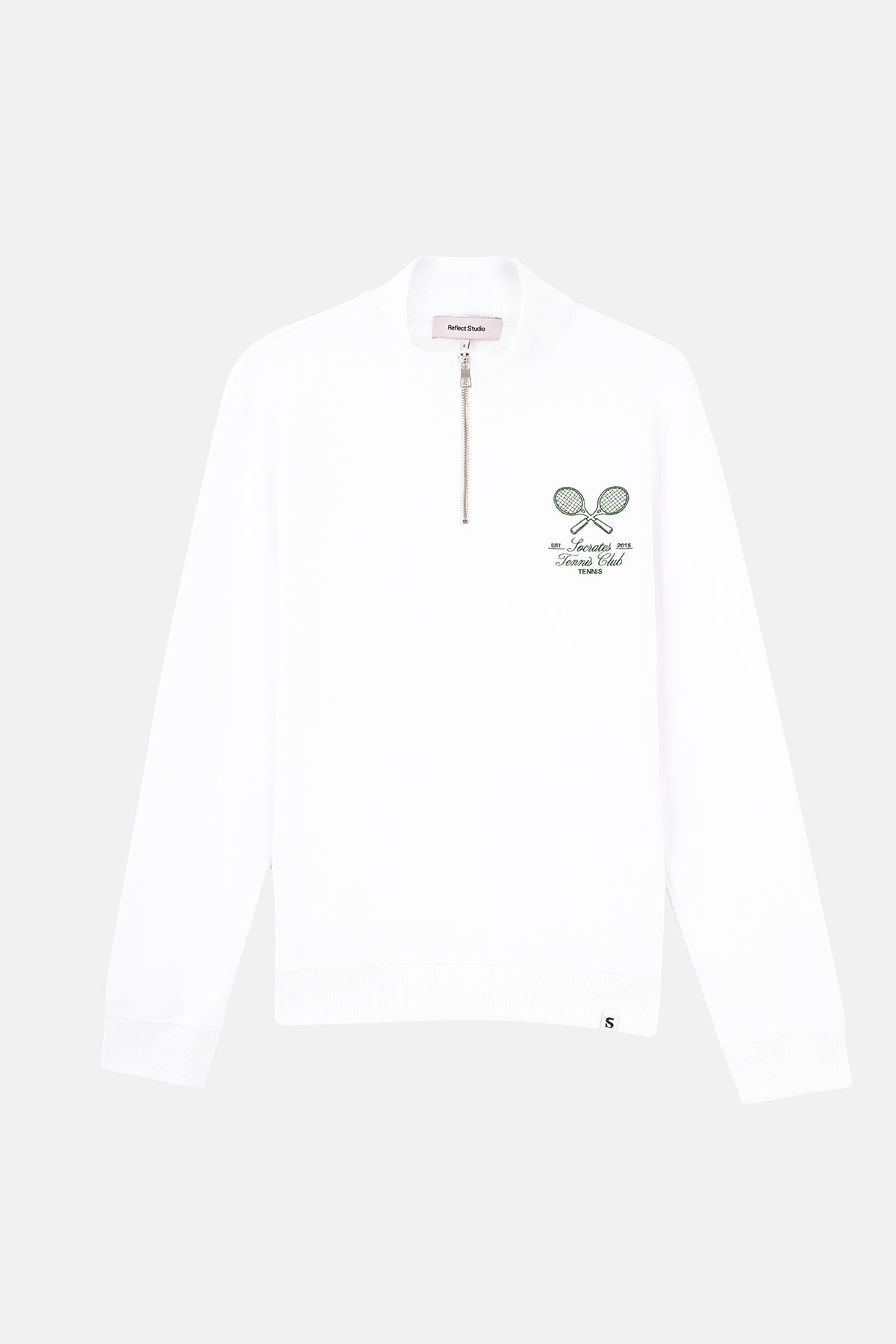 Tennis Club Çeyrek Fermuarlı SuperSoft Sweatshirt - Beyaz