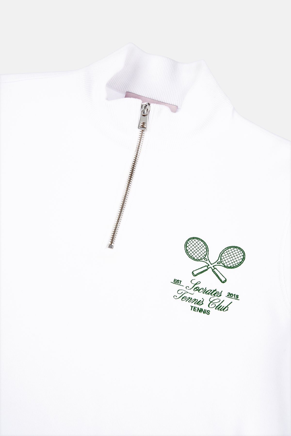 Tennis Club Çeyrek Fermuarlı SuperSoft Sweatshirt - Beyaz