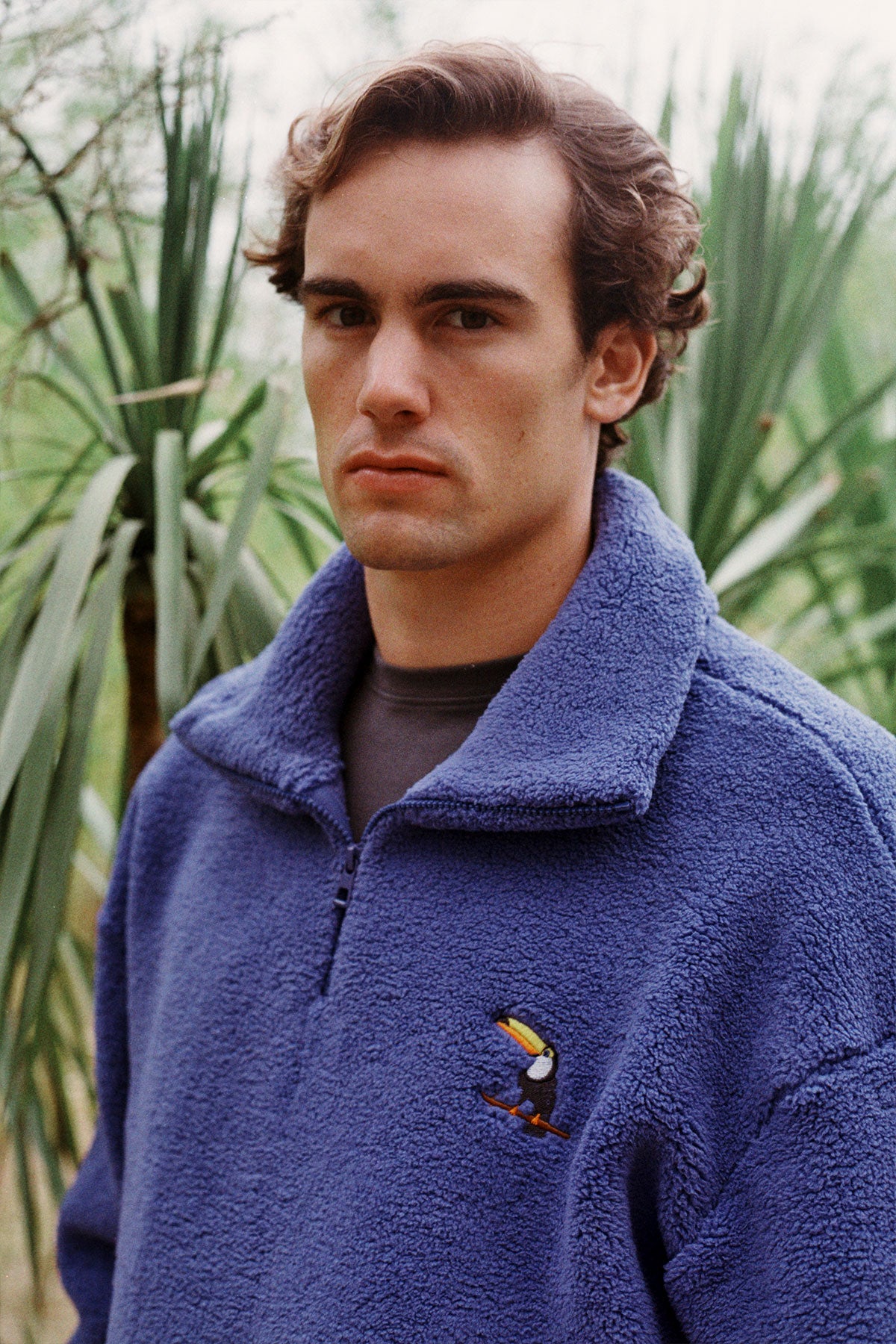 Tukan Sherpa Quarter-Zip Sweatshirt - Saks mavi