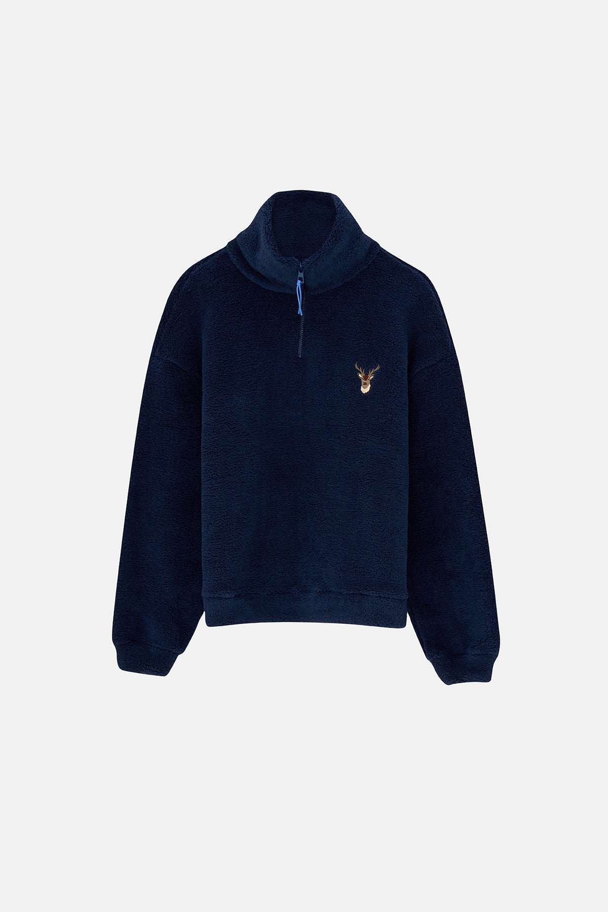 Geyik Sherpa Quarter-Zip Sweatshirt - Lacivert