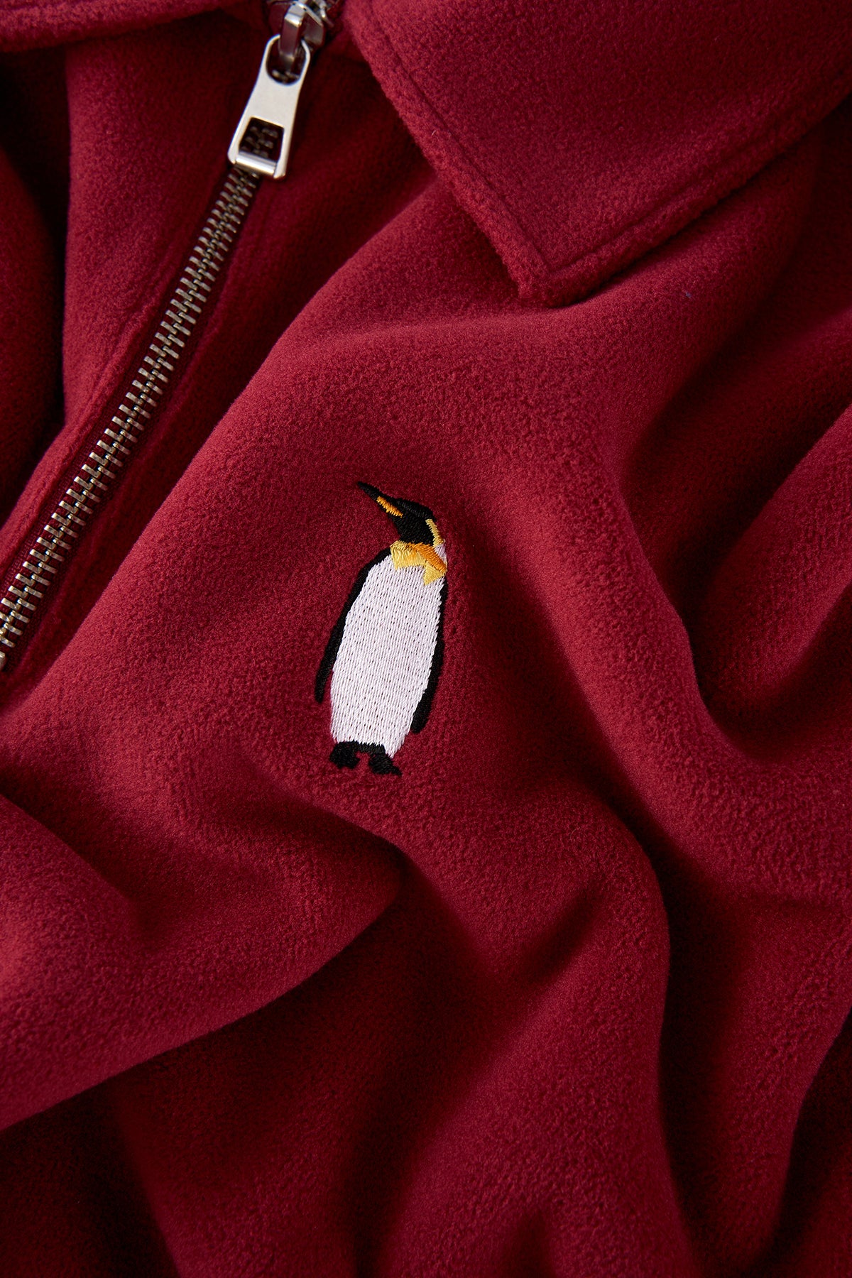İmparator Penguen Polar Polo Yaka Sweatshirt - Bordo