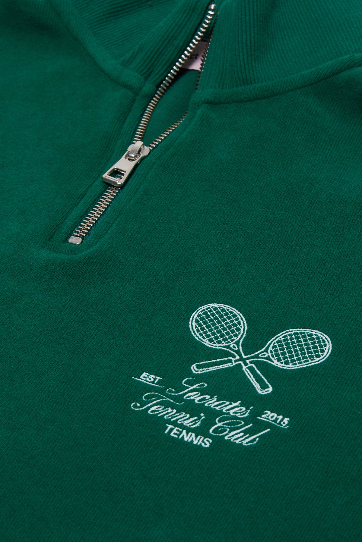 Socrates Tennis Club Super Soft Çeyrek Fermuarlı Sweatshirt - Nefti Yeşil