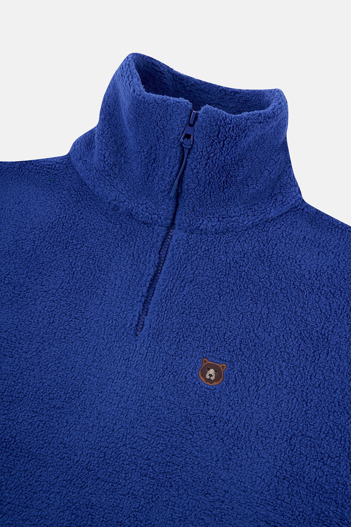 Bozayı Sherpa Quarter-Zip Sweatshirt - Saks Mavi