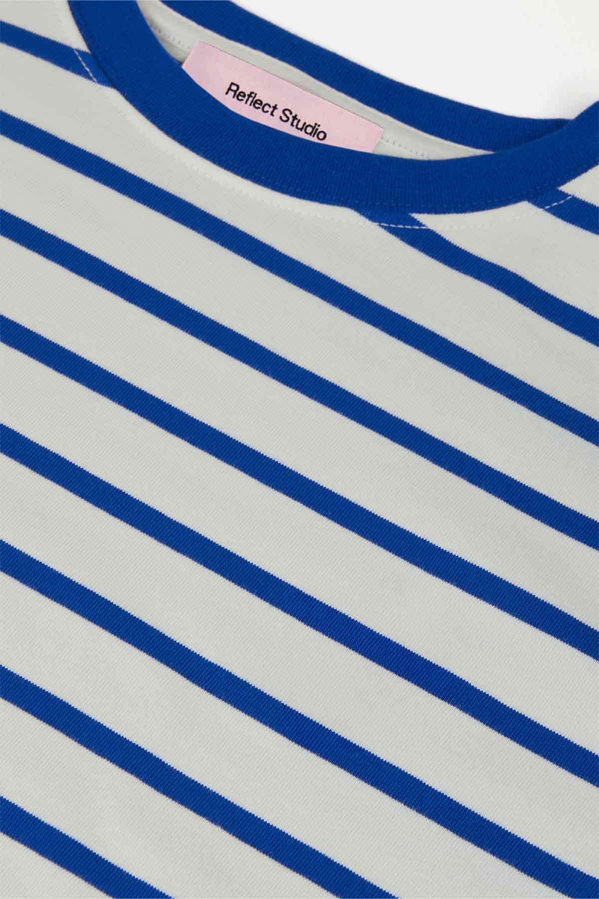 Çizgili Heavyweight T-shirt - Mavi / Ekru