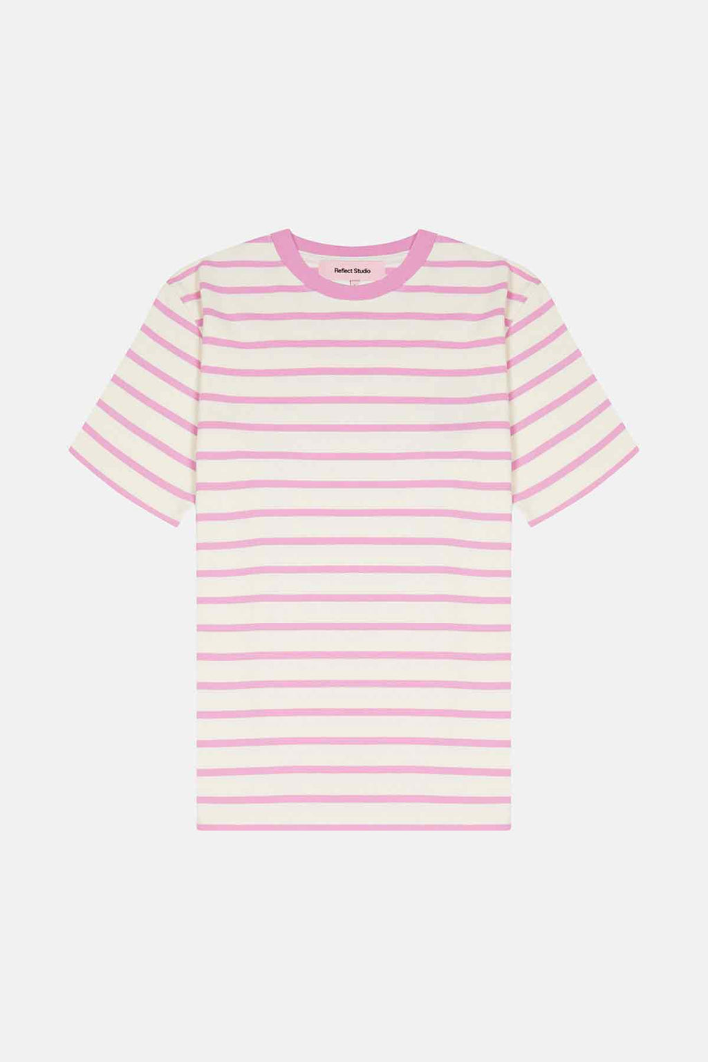 Çizgili Heavyweight T-shirt - Pembe / Ekru