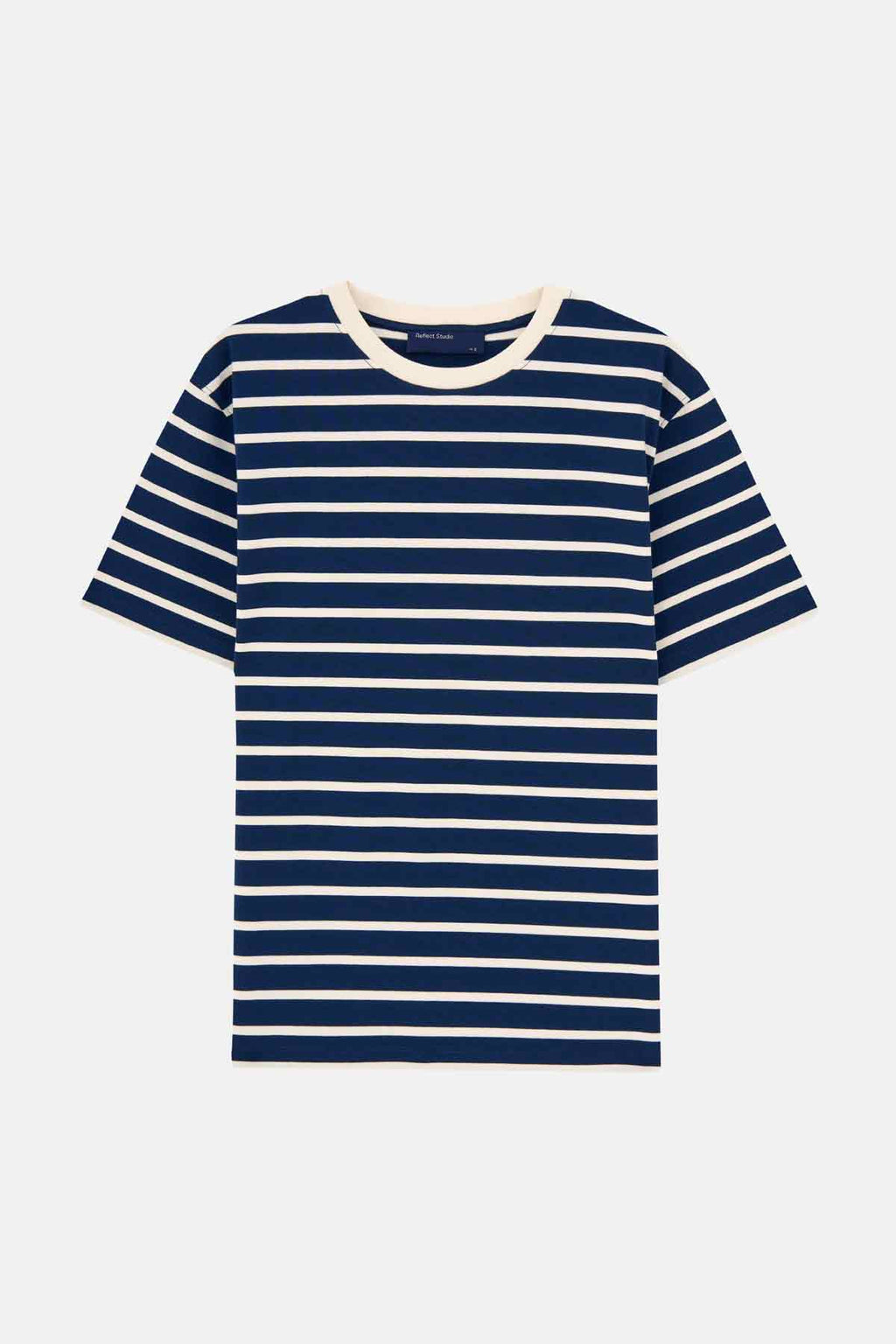 Çizgili Heavyweight T-shirt - Lacivert / Ekru