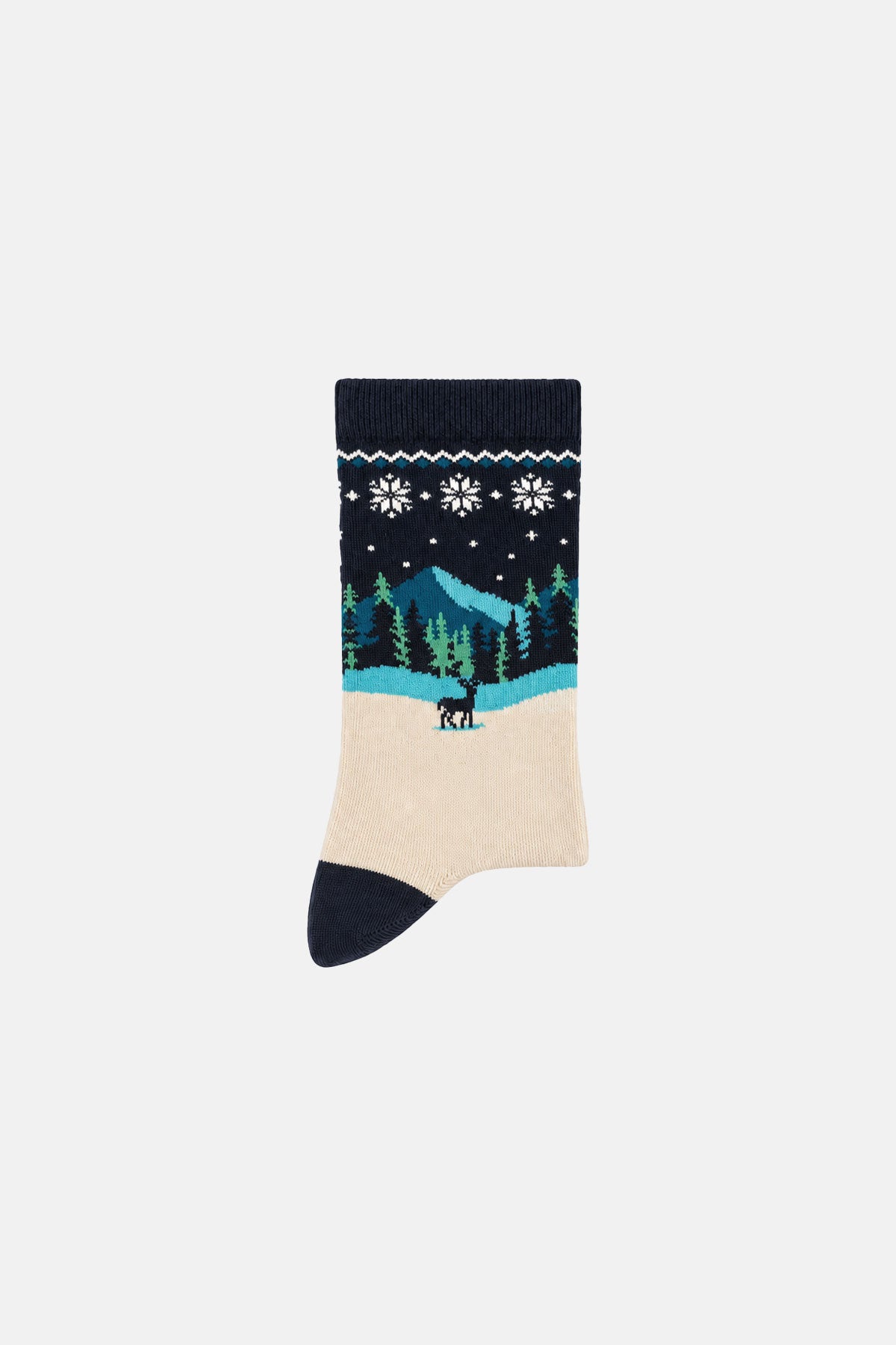 Kuzey Işıkları Jakarlı Havlu Çorap - Multicolor