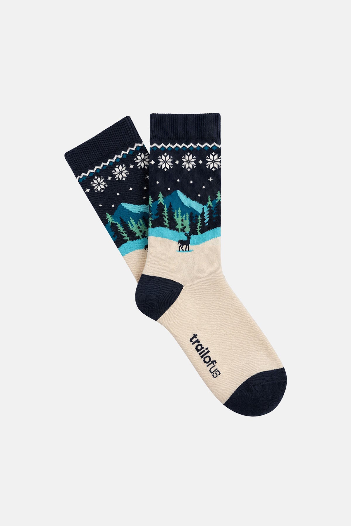 Kuzey Işıkları Jakarlı Havlu Çorap - Multicolor