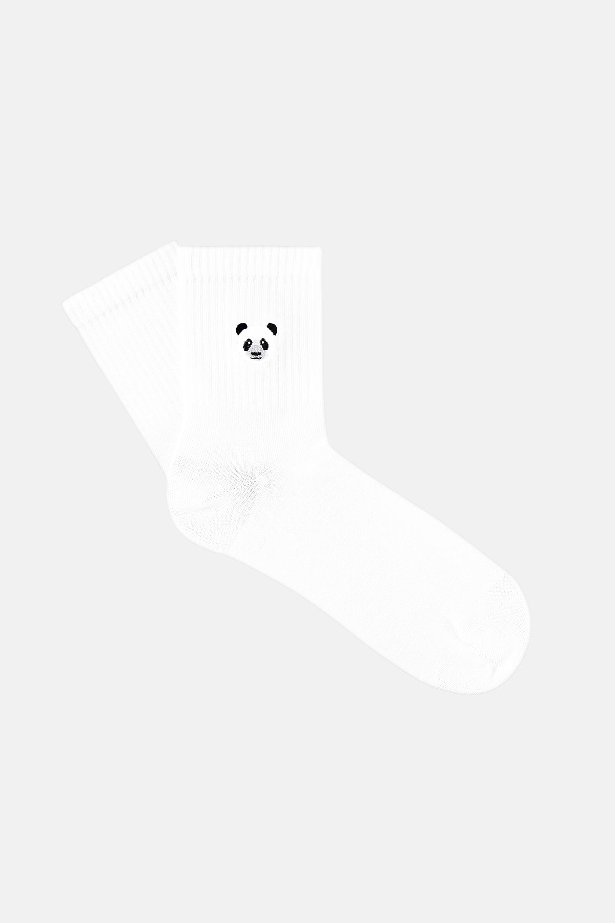 Panda İnce Havlu Çorap - Beyaz