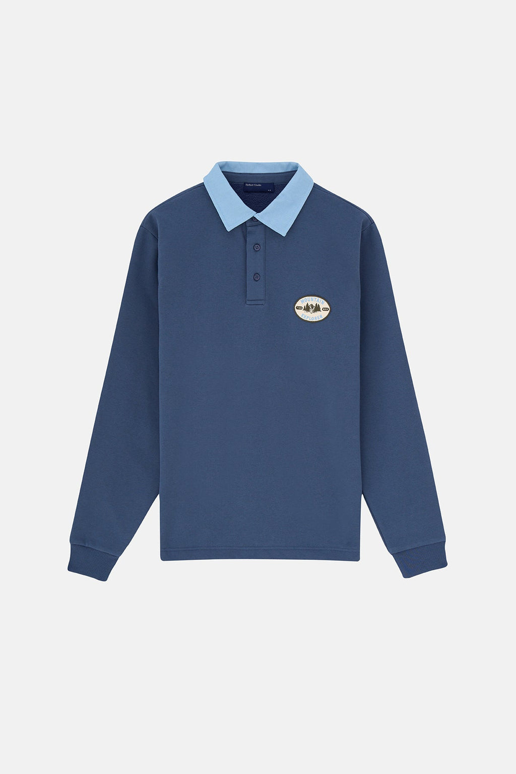 Mountain Explorer Soft Touch Polo Yaka Sweatshirt - Mavi