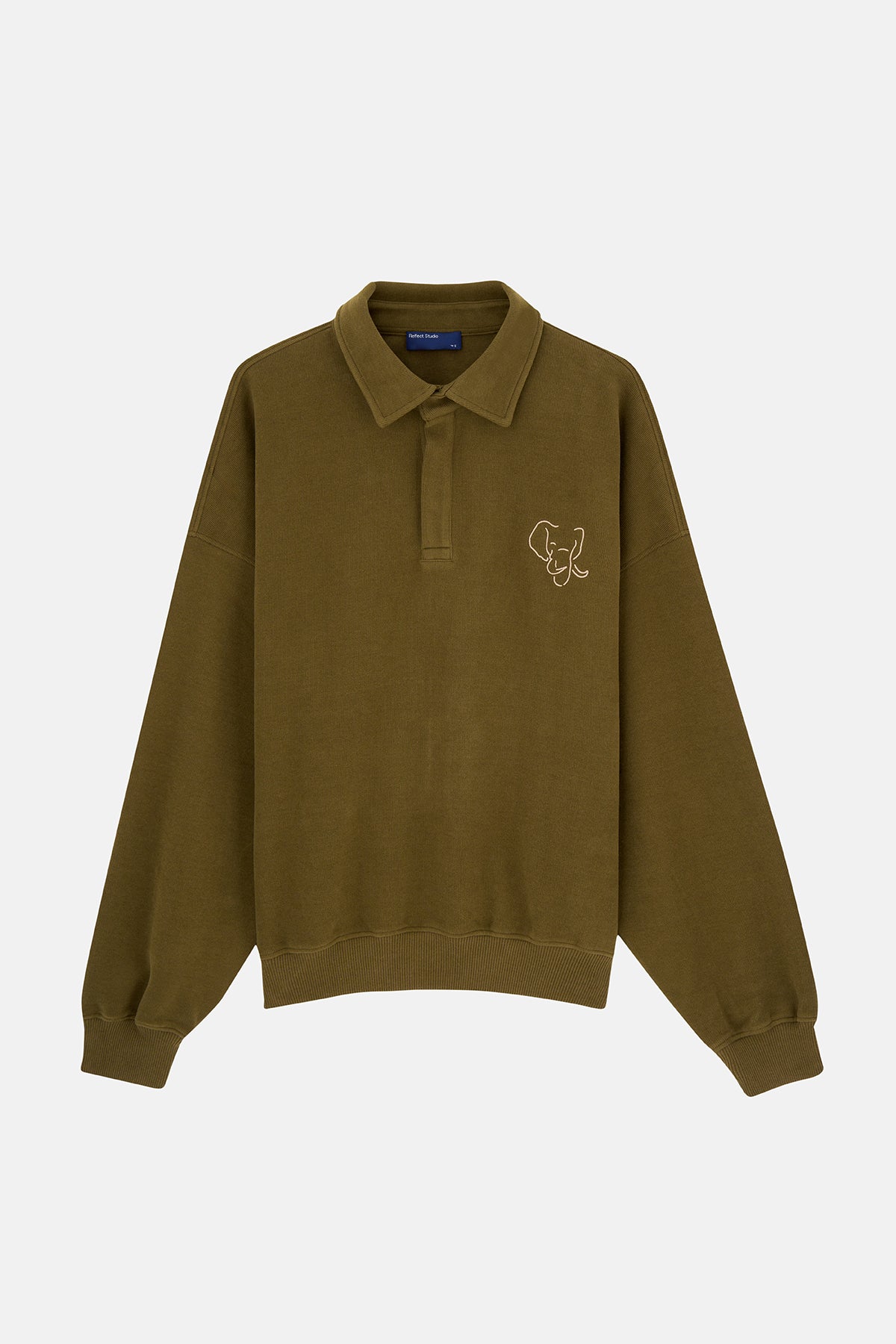 Fil SuperSoft Oversize Polo Yaka Sweatshirt - Haki
