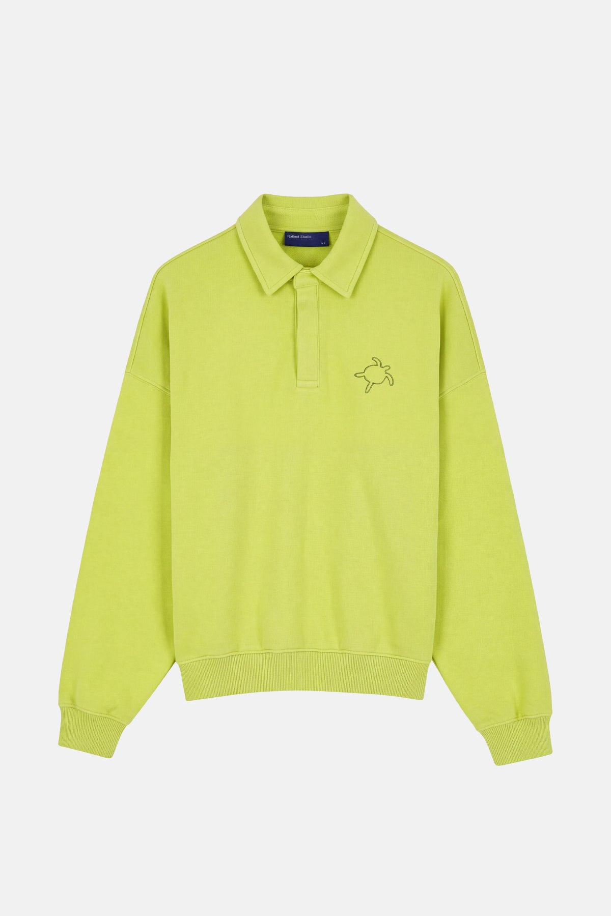 Caretta SuperSoft Oversize Polo Yaka Sweatshirt - Fıstık Yeşili